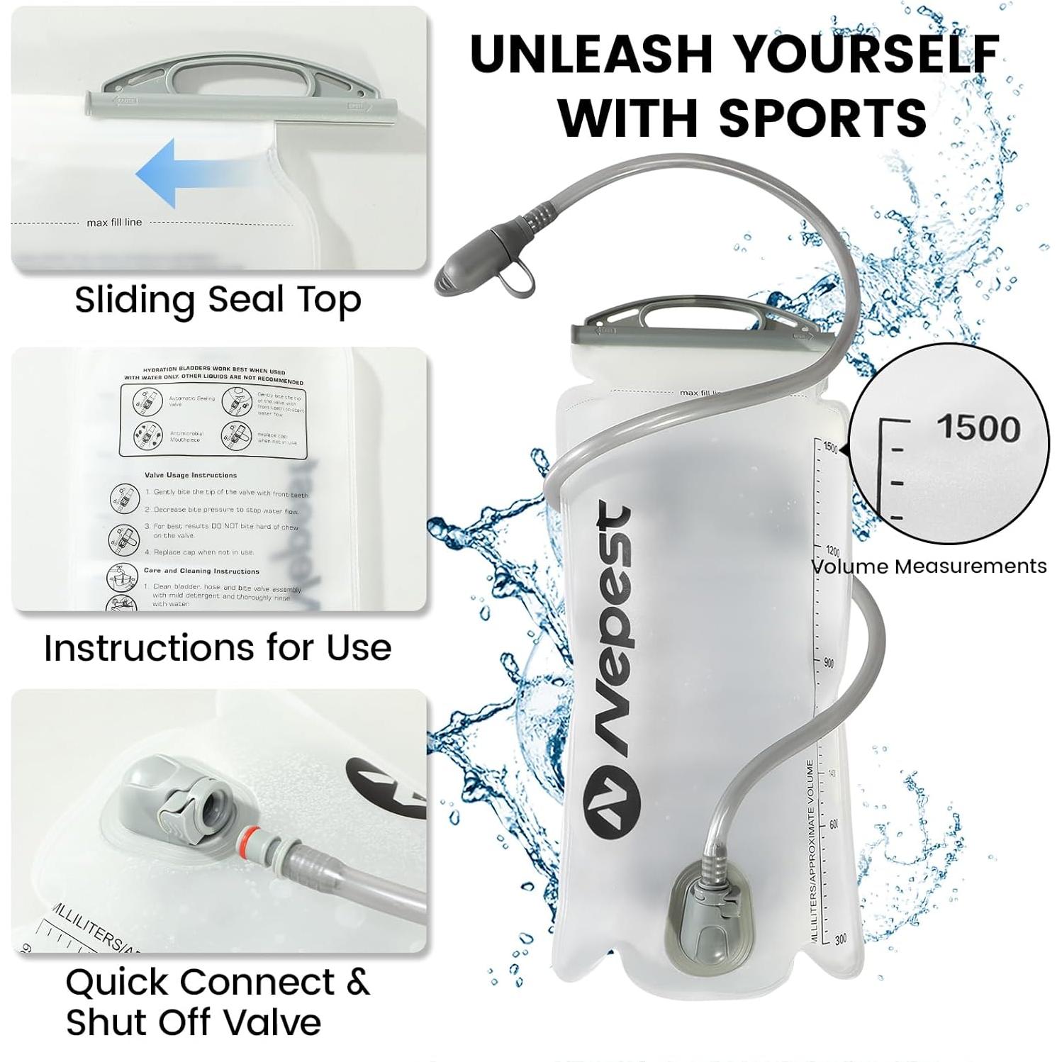 Mochila de Hidratación Mini Nepest 1.5L para Niños Naranja