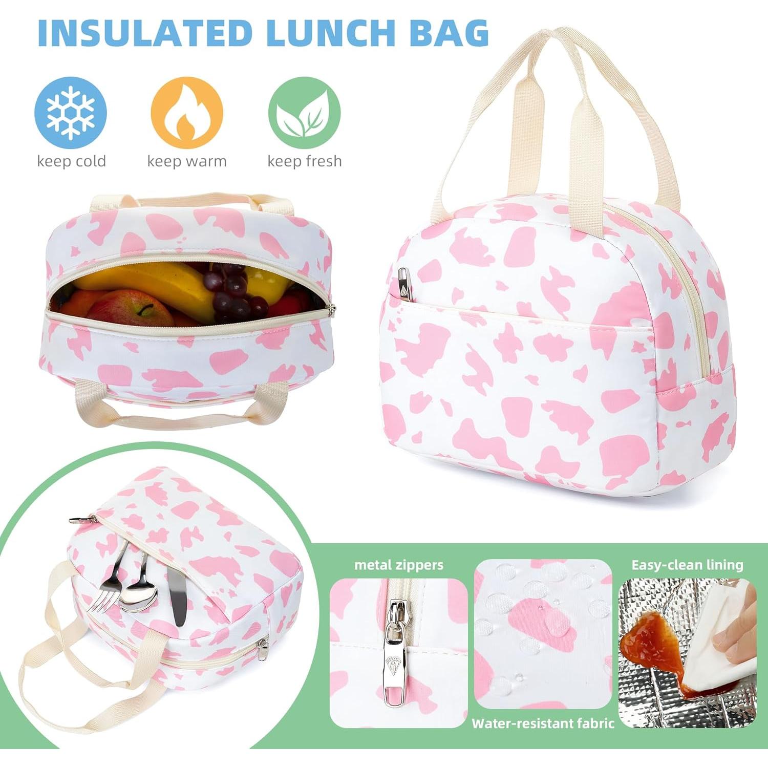 Set de Mochilas para Niñas Hidds 3 PCS Rosa con Almuerzo