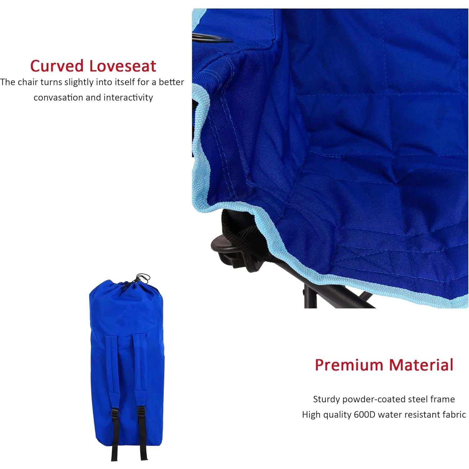 Silla de Camping Doble Plegable SUNNYFEEL Azul para Niños