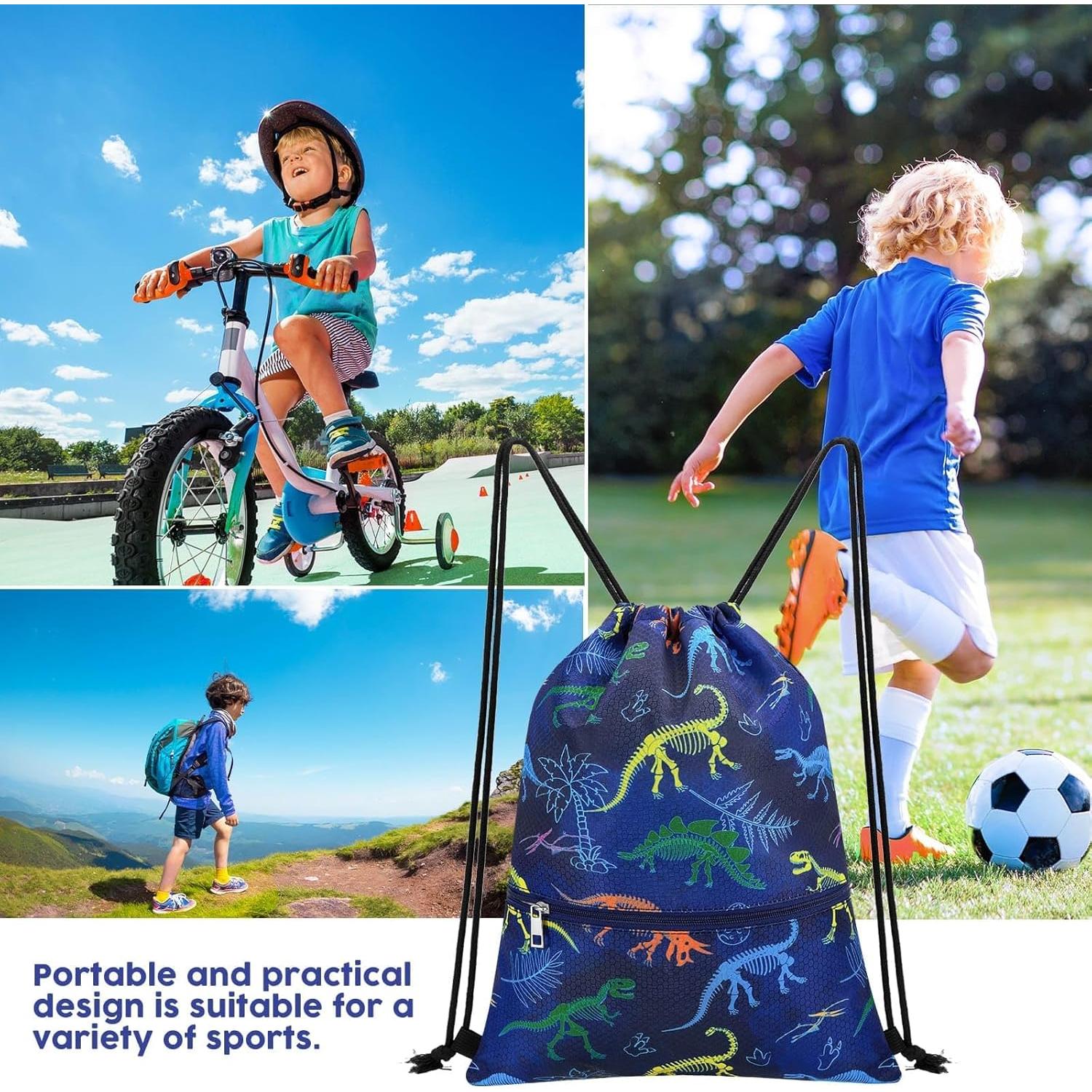 Mochila con cordón WAWSAM Dinosaurio Colorido 33.8x45cm