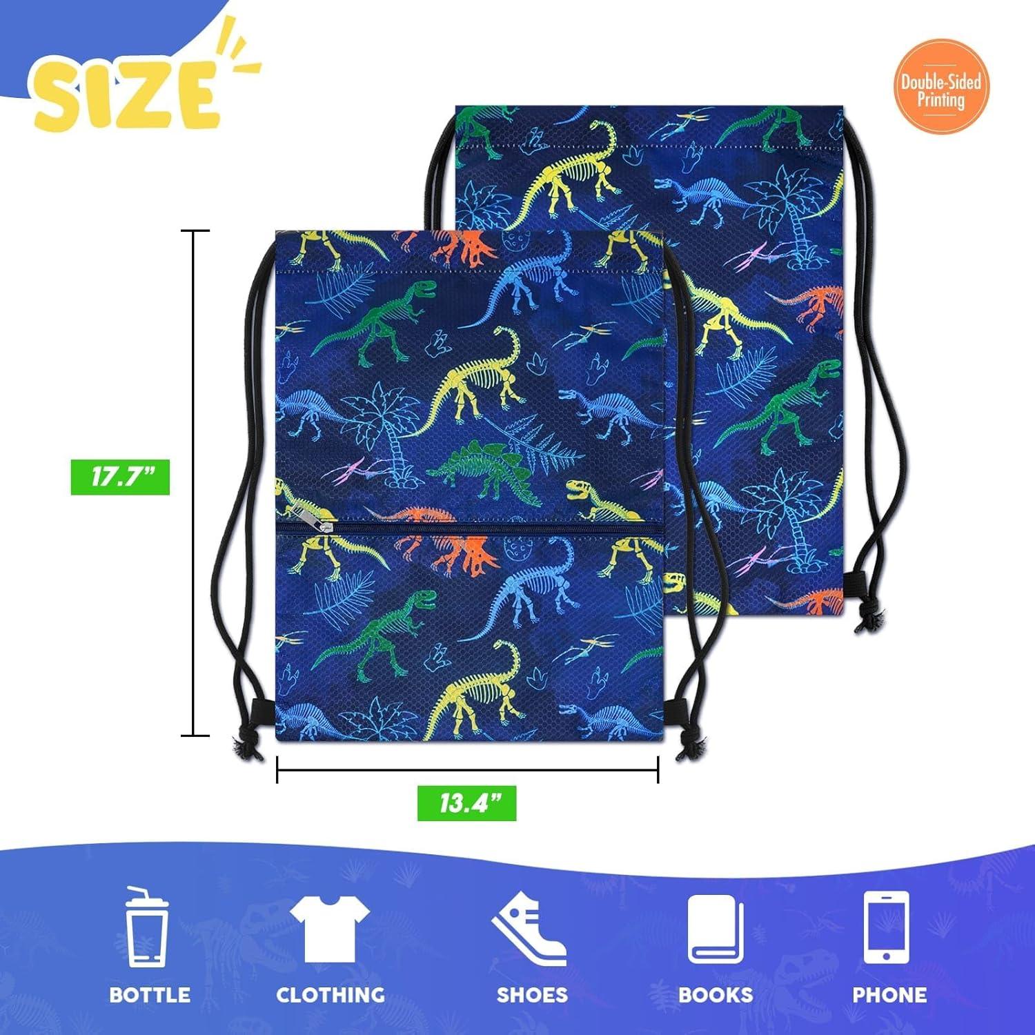 Mochila con cordón WAWSAM Dinosaurio Colorido 33.8x45cm