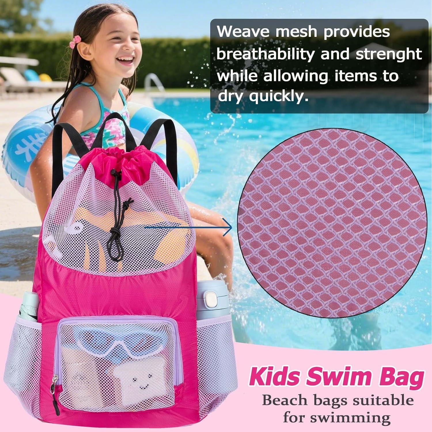 Mochila de Cuerda Morada para Niños - Bolsa de Natación y Playa