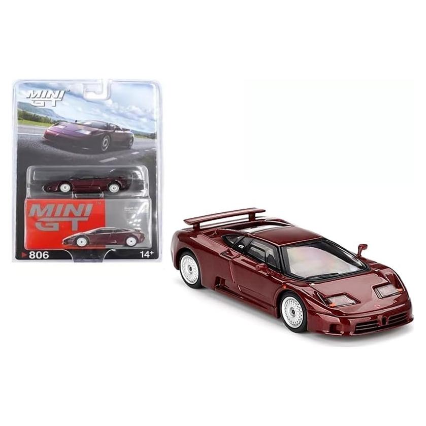 Coche Diecast a Escala 1:64 Bugatti EB110 GT Rojo Metalizado