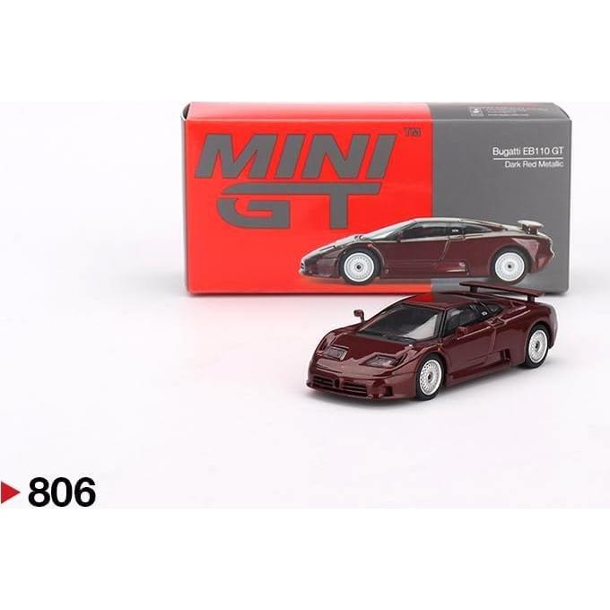 Coche Diecast a Escala 1:64 Bugatti EB110 GT Rojo Metalizado