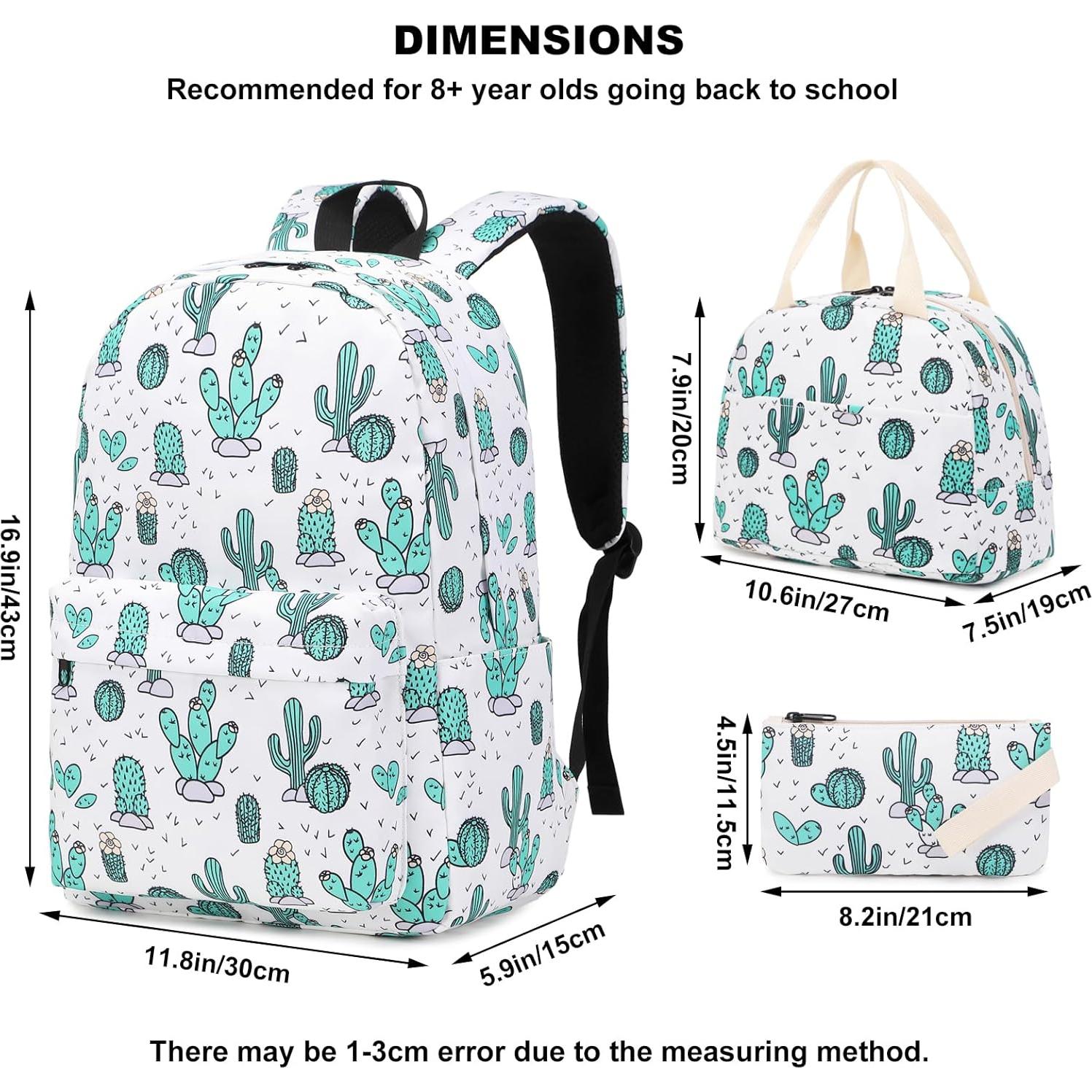 Mochila Escolar 3 en 1 Dezcrab para Niñas con Almuerzo y Estuche