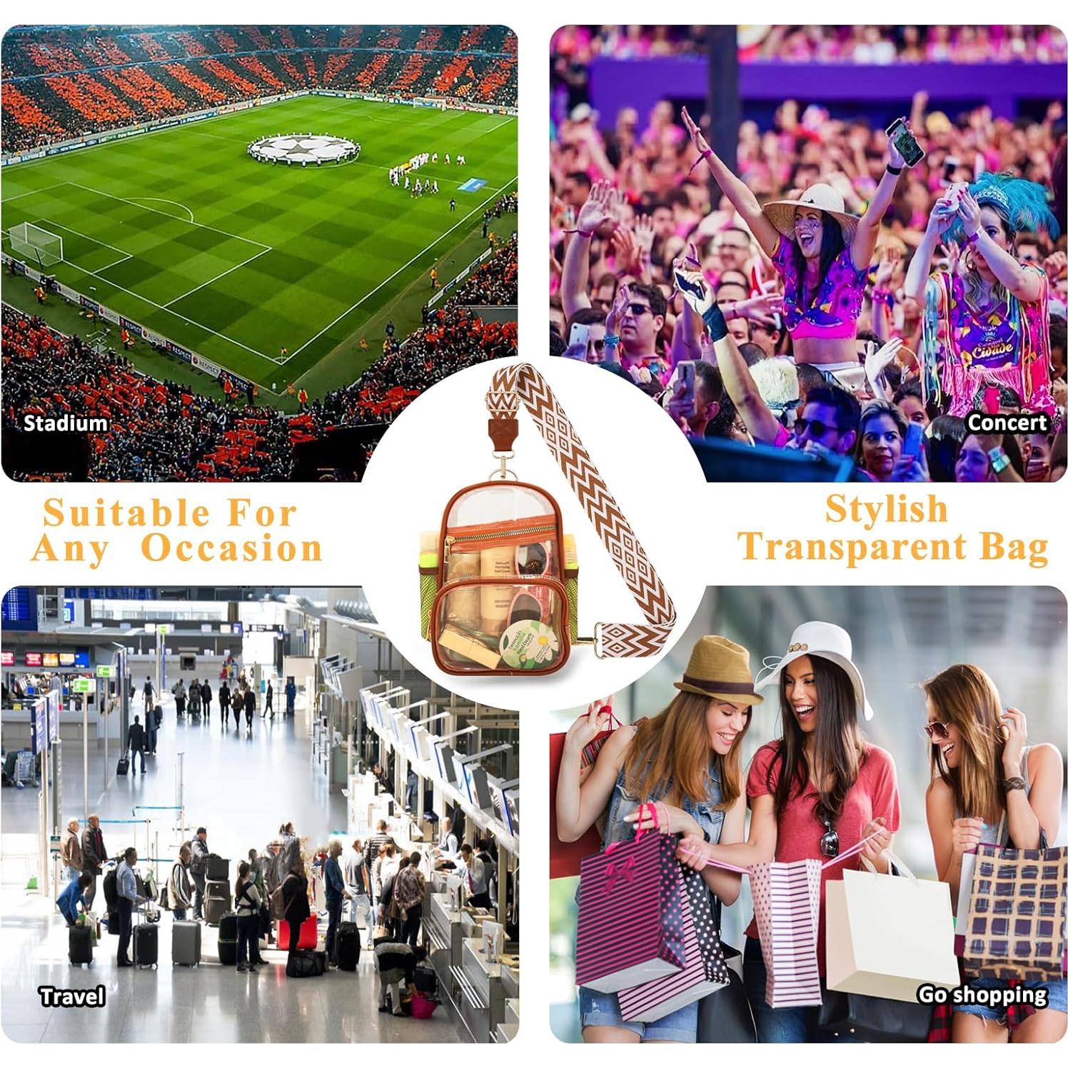 Bolsa Transparente MOVOYEE Aprobada para Estadio 10x5x3cm