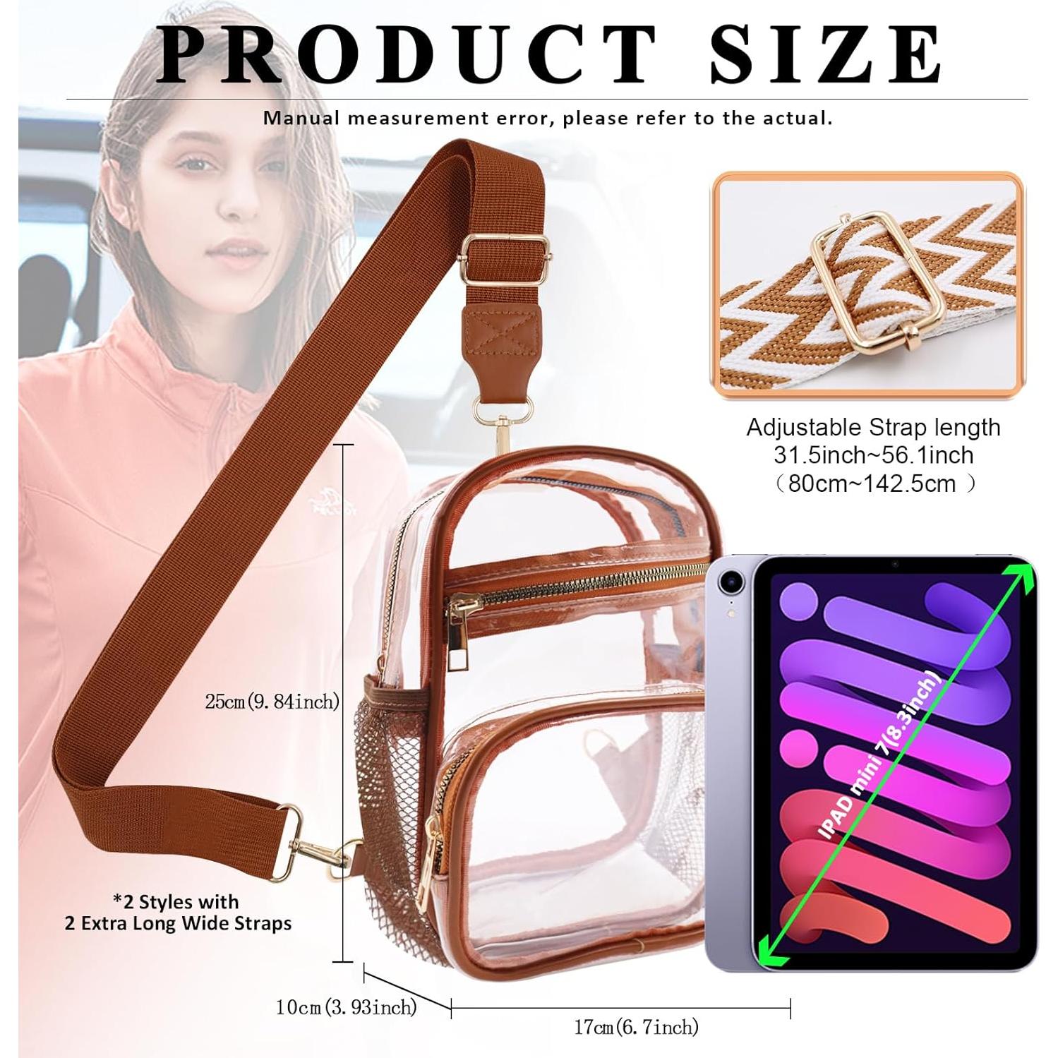 Bolsa Transparente MOVOYEE Aprobada para Estadio 10x5x3cm