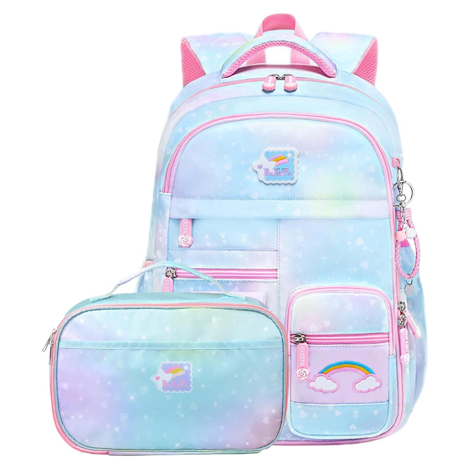 Mochila Escolar para Niñas BYXEPA con Almuerzo Aislado Azul