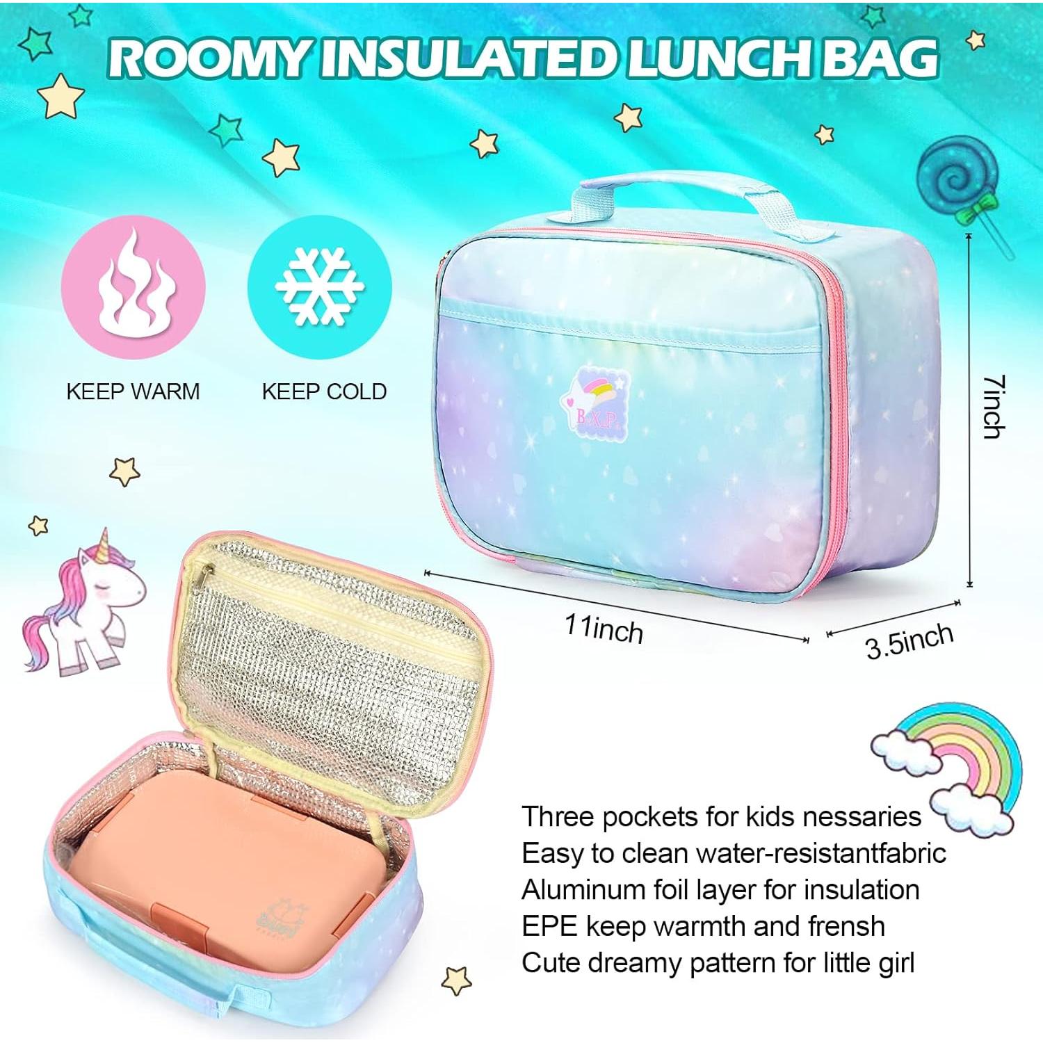 Mochila Escolar para Niñas BYXEPA con Almuerzo Aislado Azul