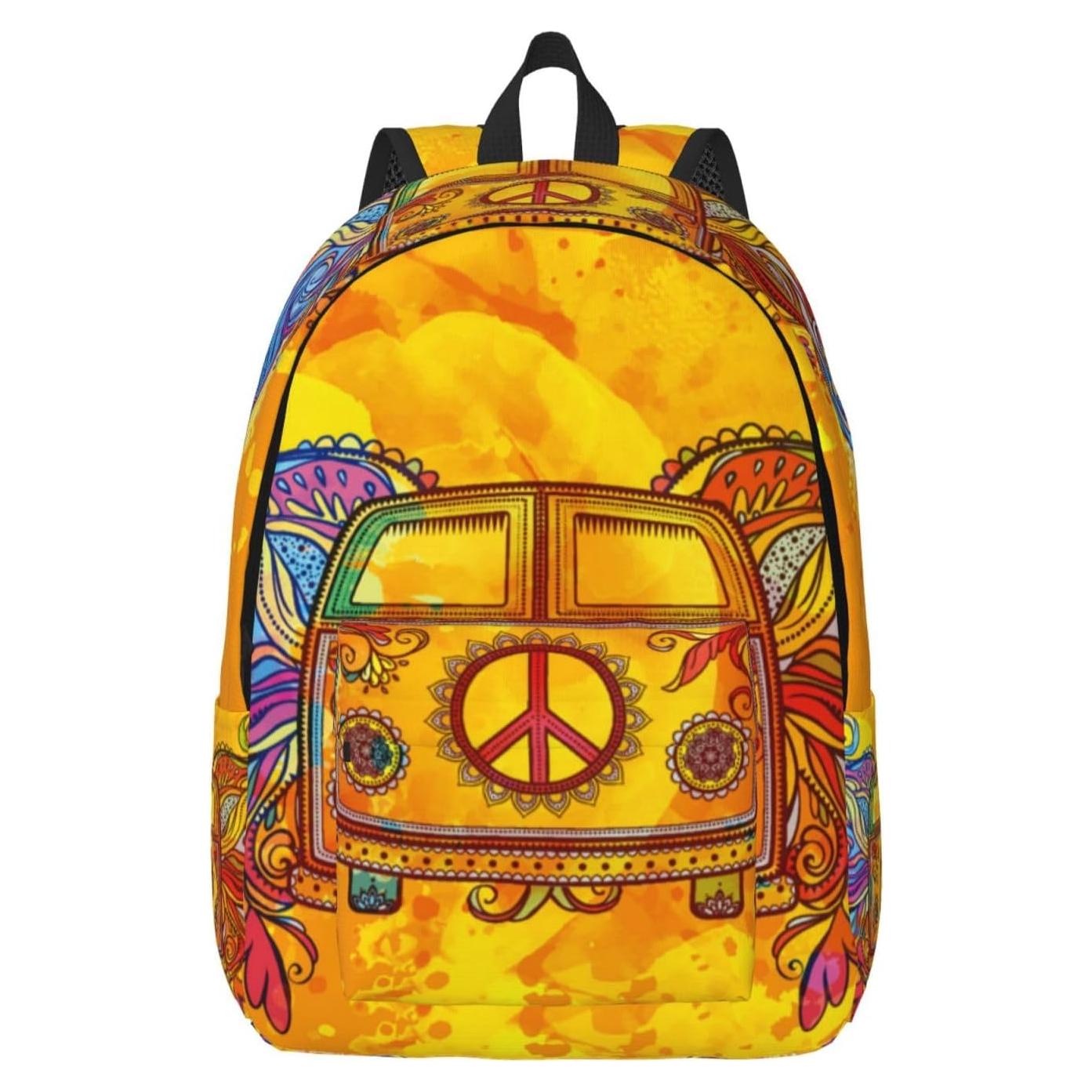 Mochila de Lona GVGOAGL Retro Hippie 45x31 cm 22L