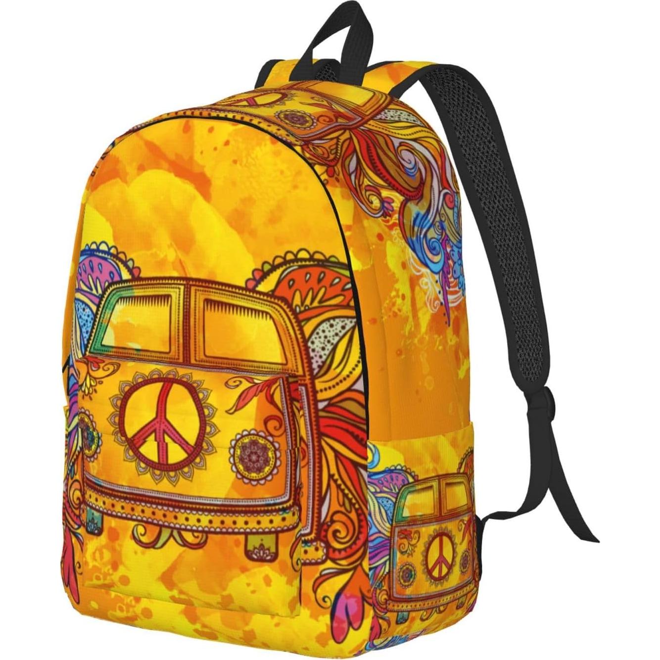 Mochila de Lona GVGOAGL Retro Hippie 45x31 cm 22L
