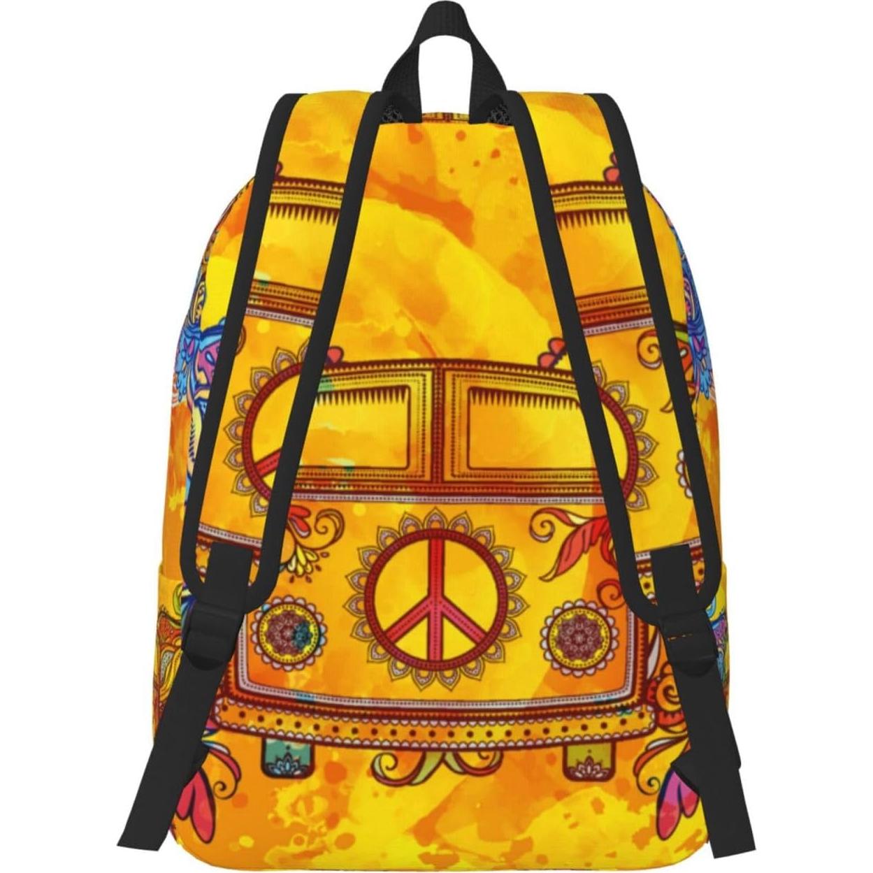 Mochila de Lona GVGOAGL Retro Hippie 45x31 cm 22L
