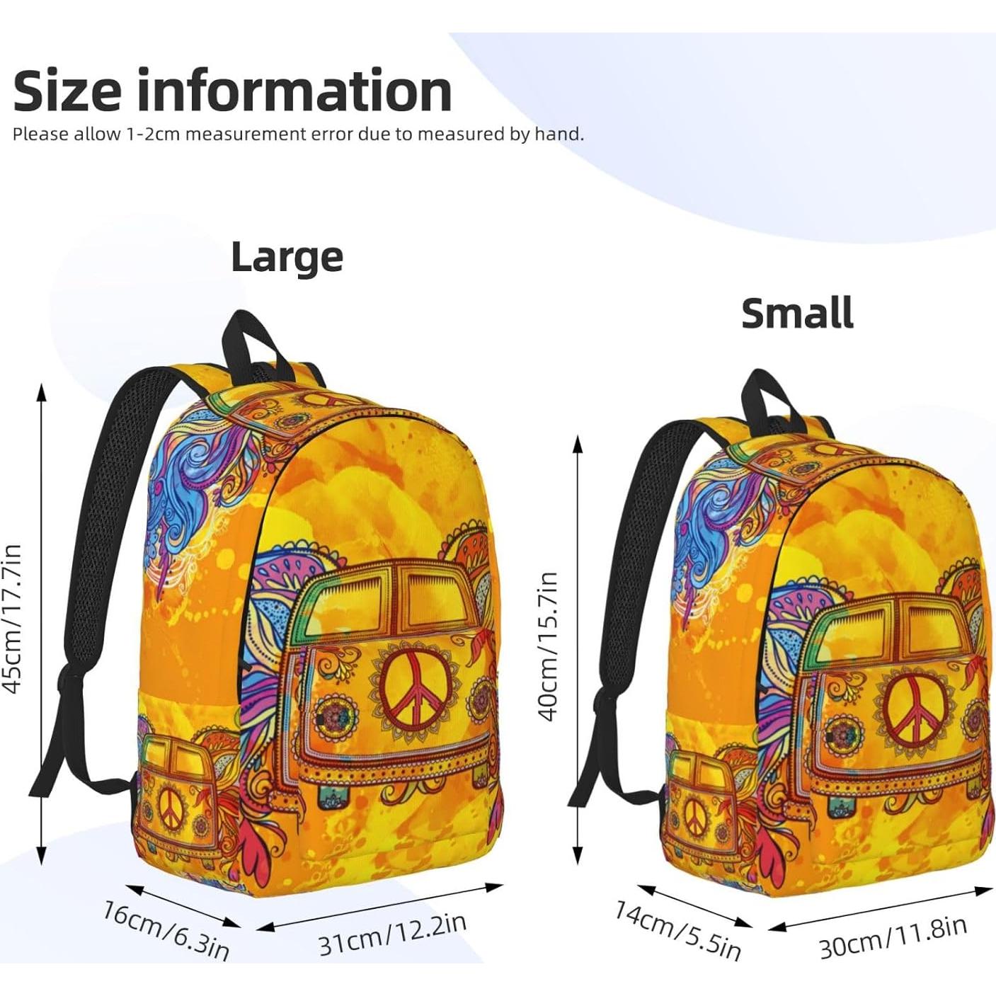 Mochila de Lona GVGOAGL Retro Hippie 45x31 cm 22L