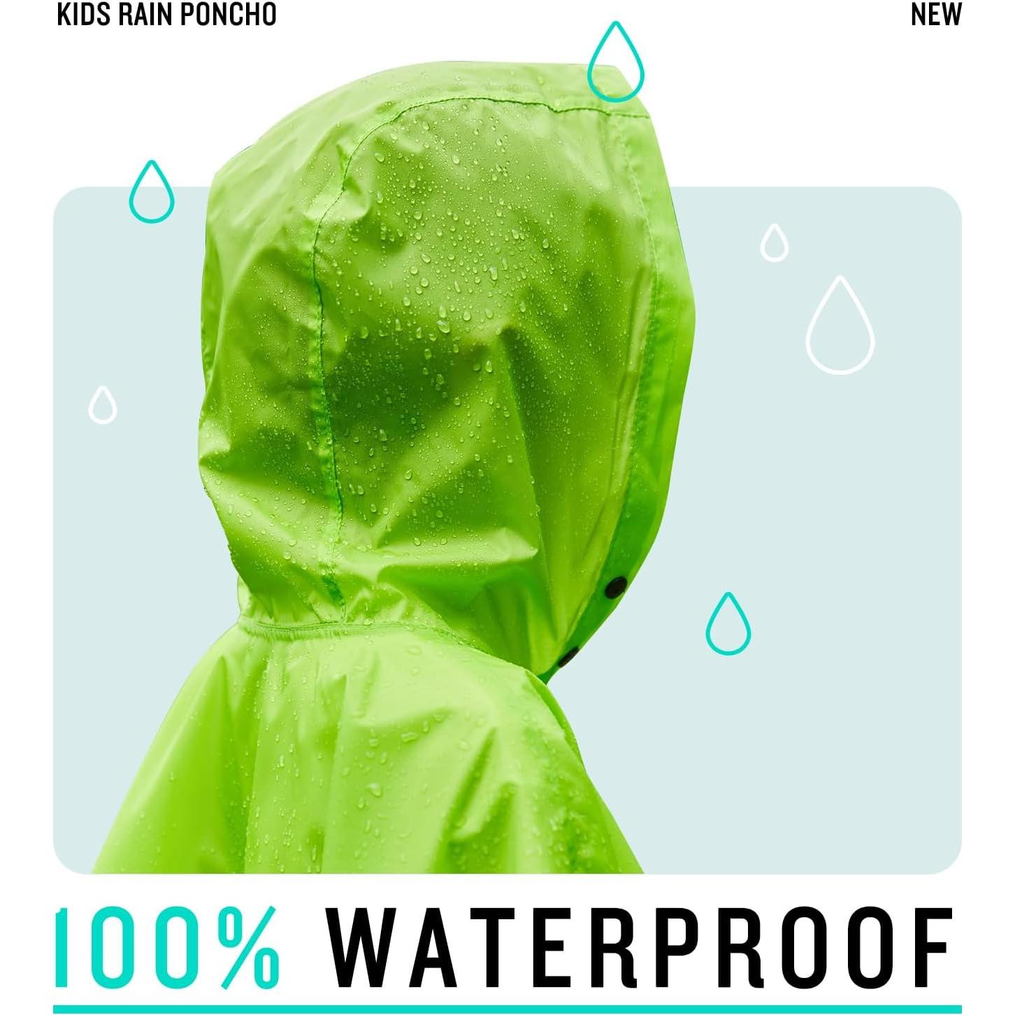 Poncho de Lluvia Impermeable Niños SaphiRose Verde 9-13 Años