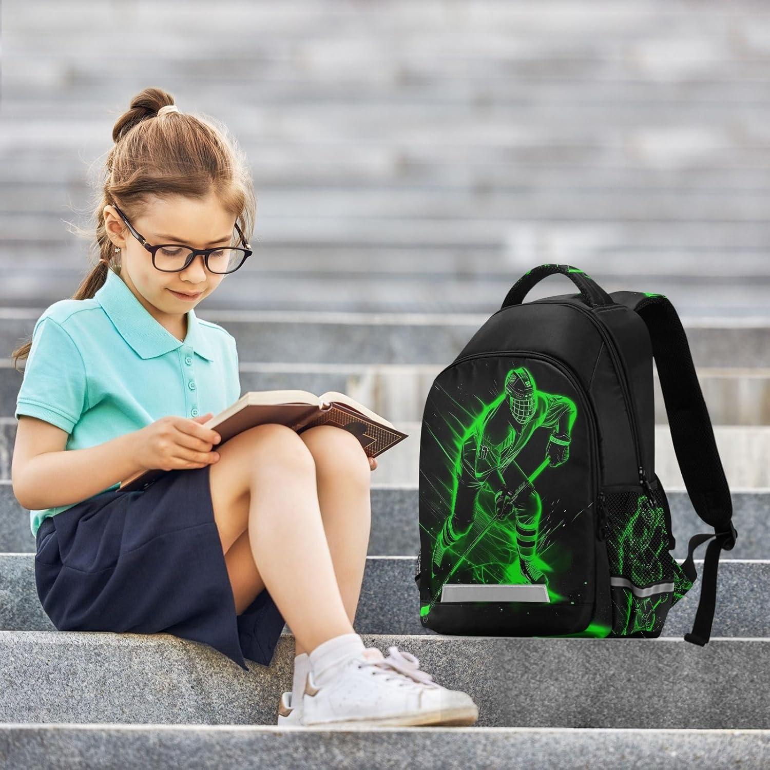 Mochila Escolar Verde para Niños WEVIBOFU 22L Ergonométrica