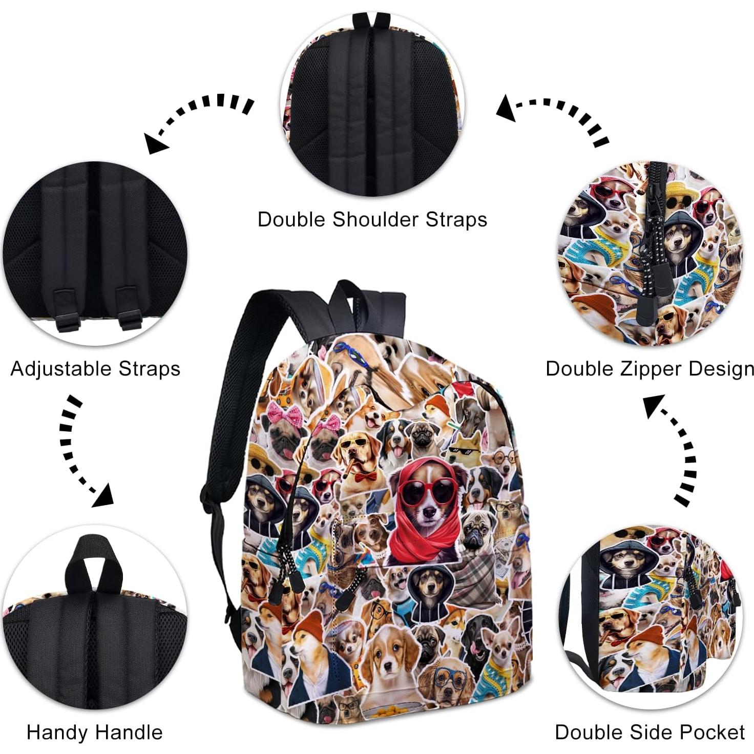 Mochila Escolar ROVOZAR 41 cm Tema Perro para Niños