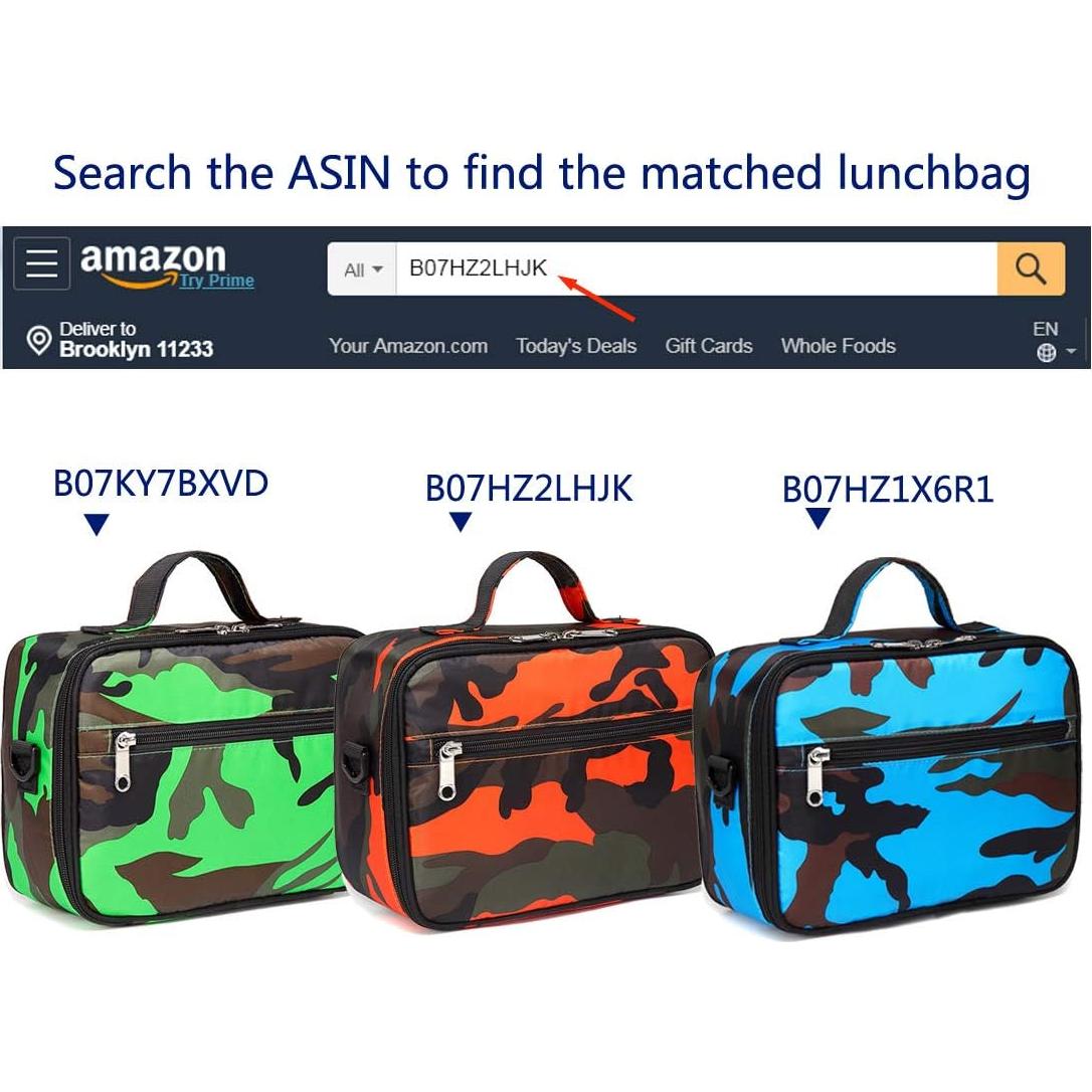 Mochila Escolar BLUEFAIRY 17" Niños 6-8 Años Camo Naranja