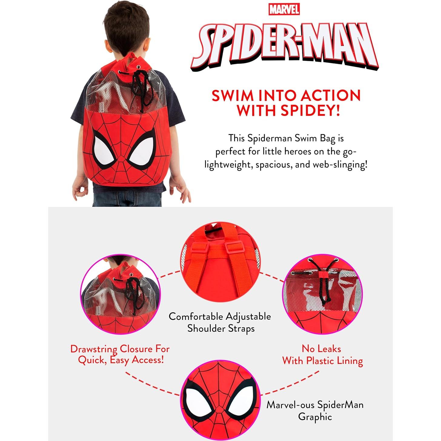 Bolsa de Natación Marvel Spiderman para Niños 40x37cm
