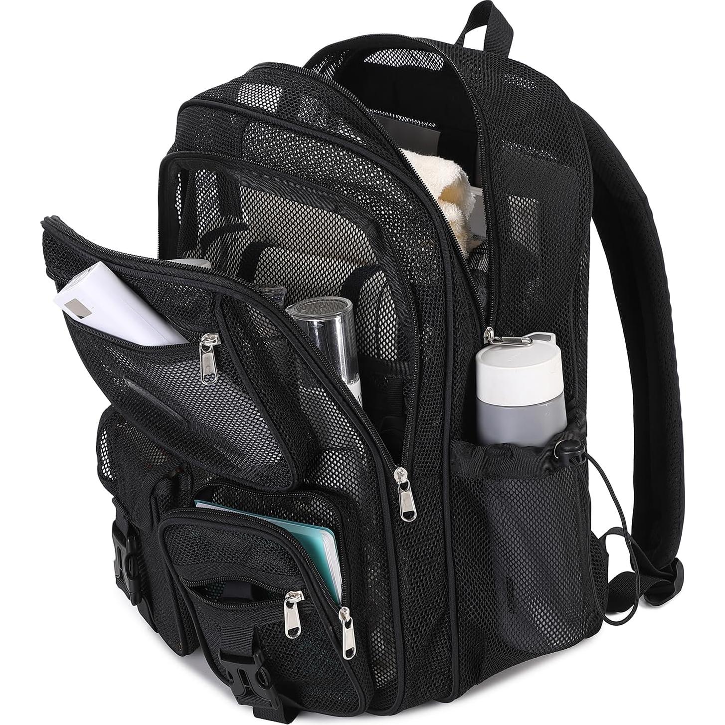 Mochila de Malla Transparente MOONBABY 30L Resistente Negro