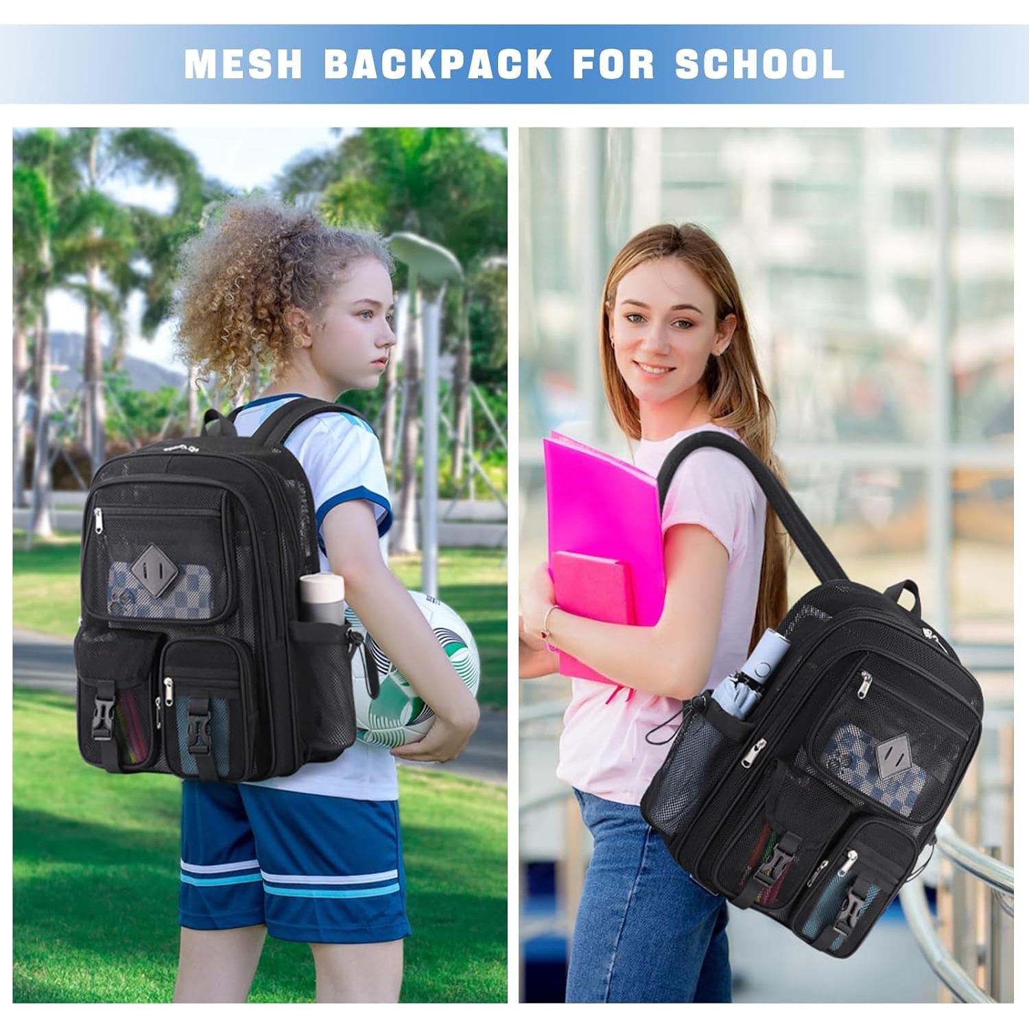 Mochila de Malla Transparente MOONBABY 30L Resistente Negro