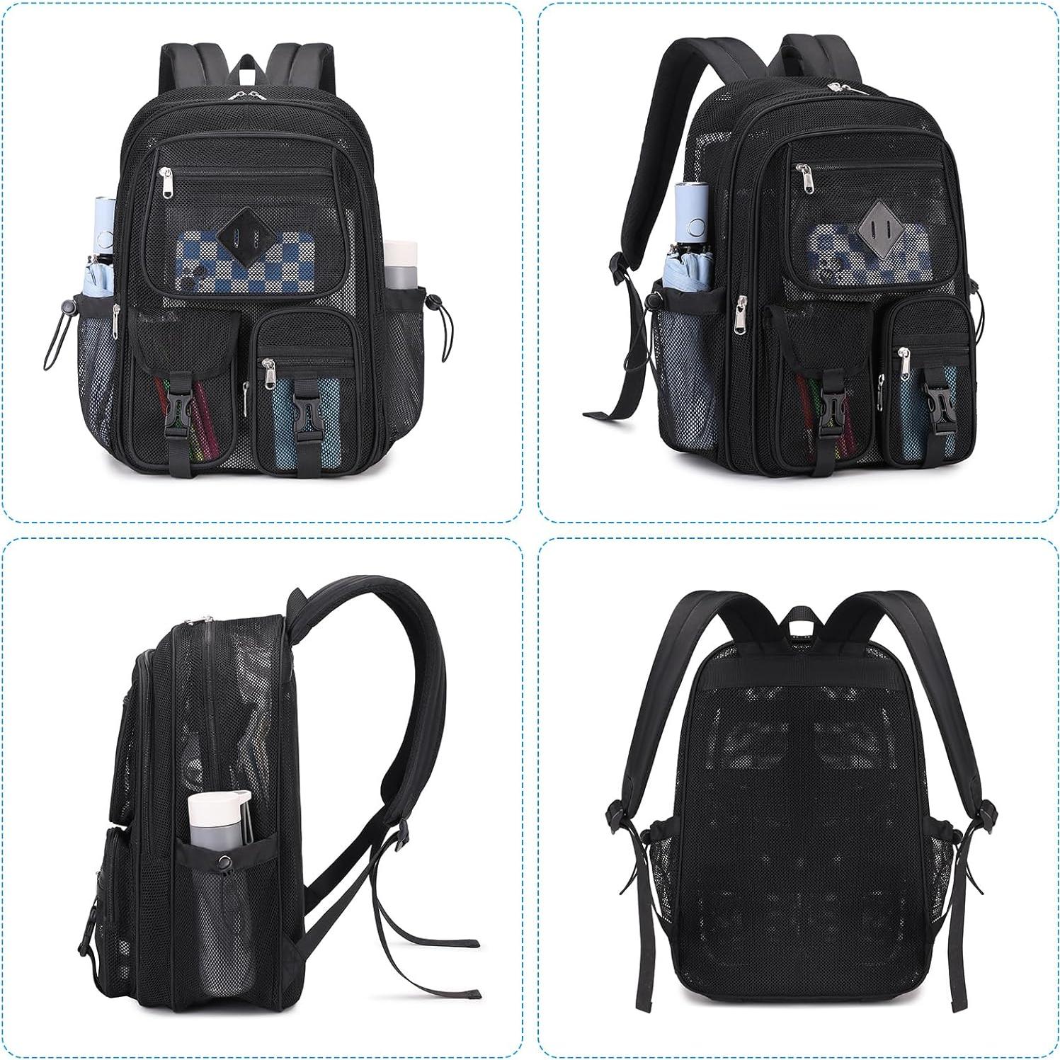 Mochila de Malla Transparente MOONBABY 30L Resistente Negro