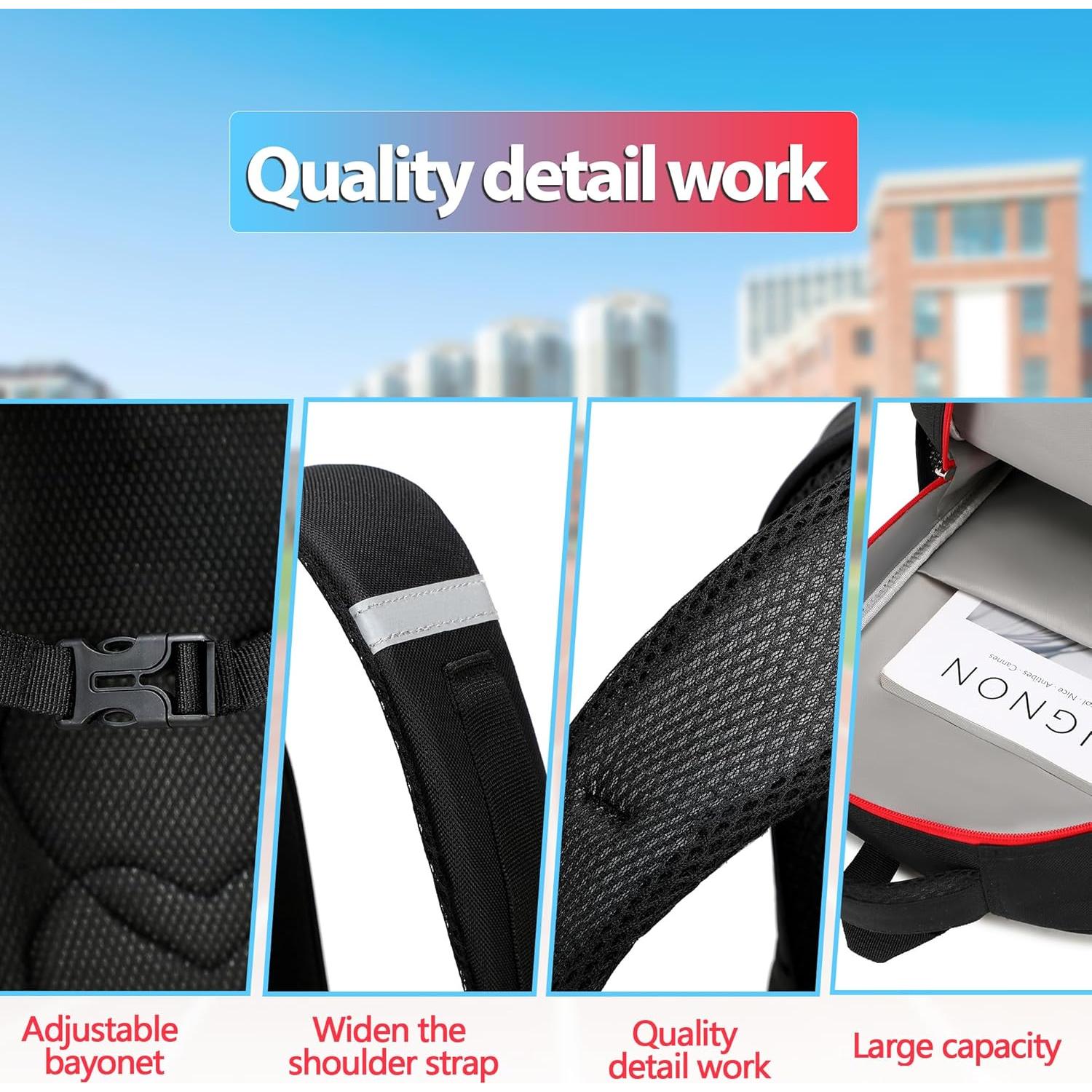 Mochila Escolar Niños YXBB01 Rojo y Azul 43.94 cm Impermeable