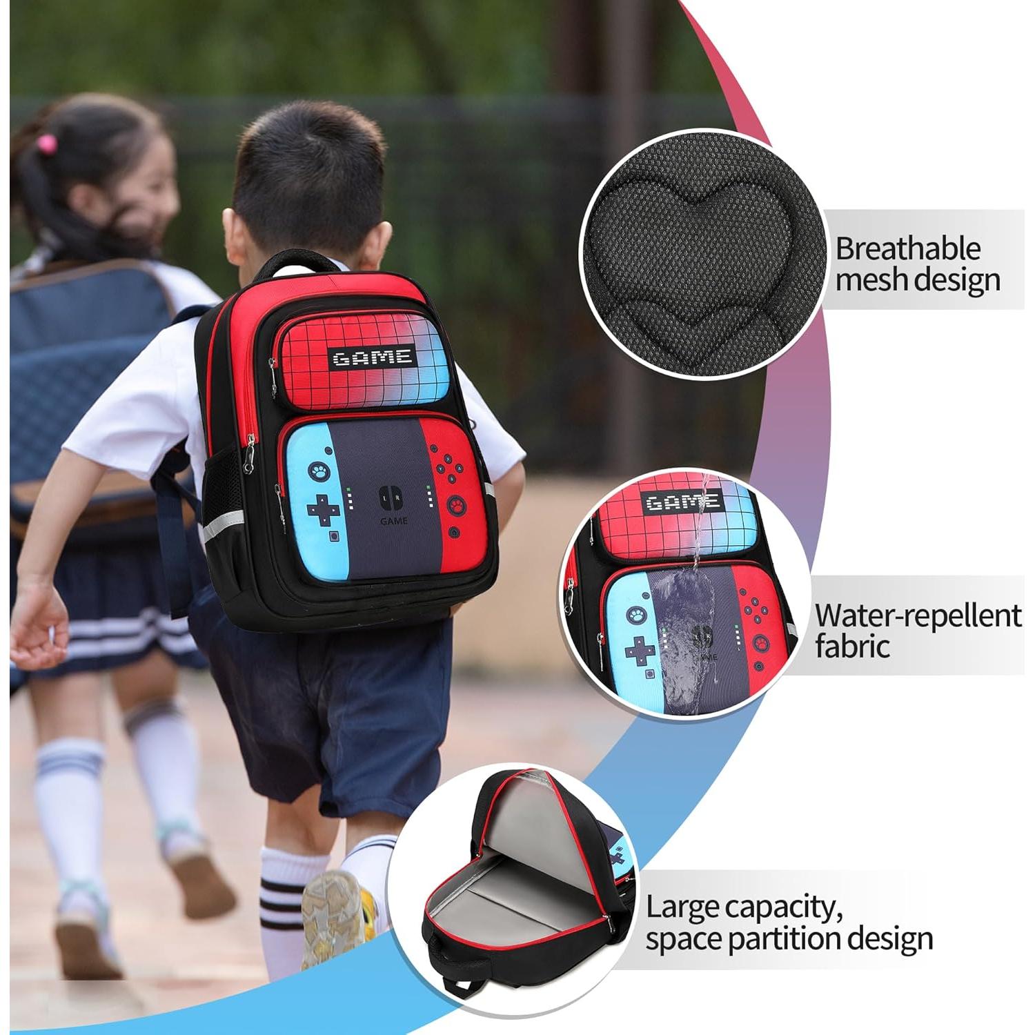 Mochila Escolar Niños YXBB01 Rojo y Azul 43.94 cm Impermeable