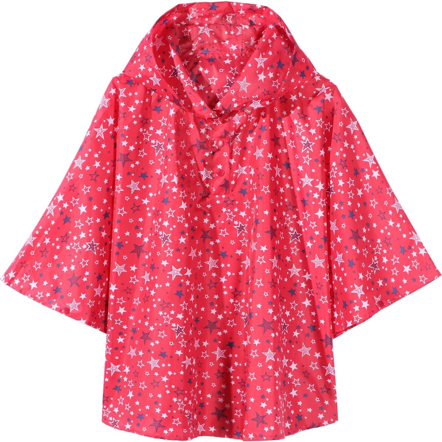 Poncho de Lluvia AIWUHE para Niños 7-9 Años Rosa Estrella