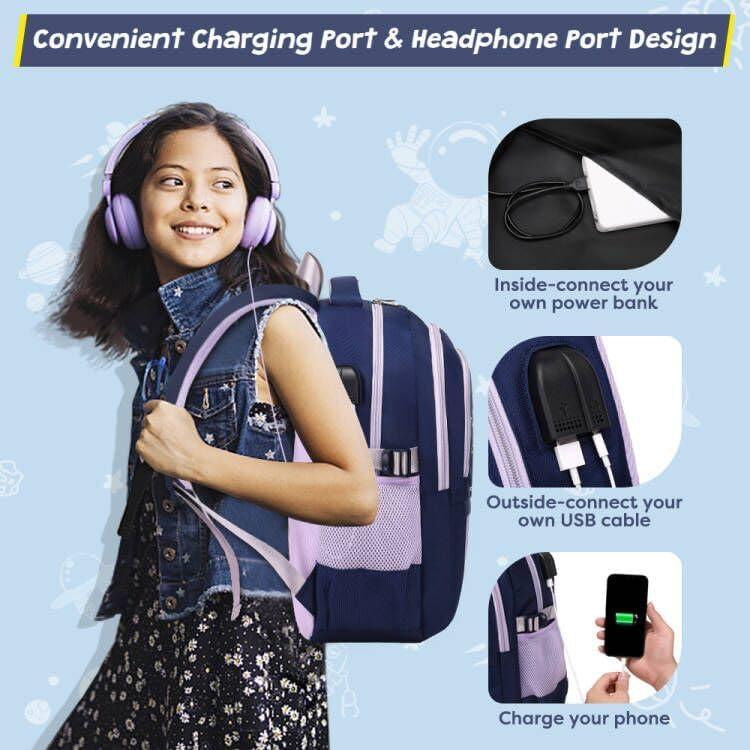 Mochila Escolar Impermeable ACESAK para Niñas 30x15x45cm