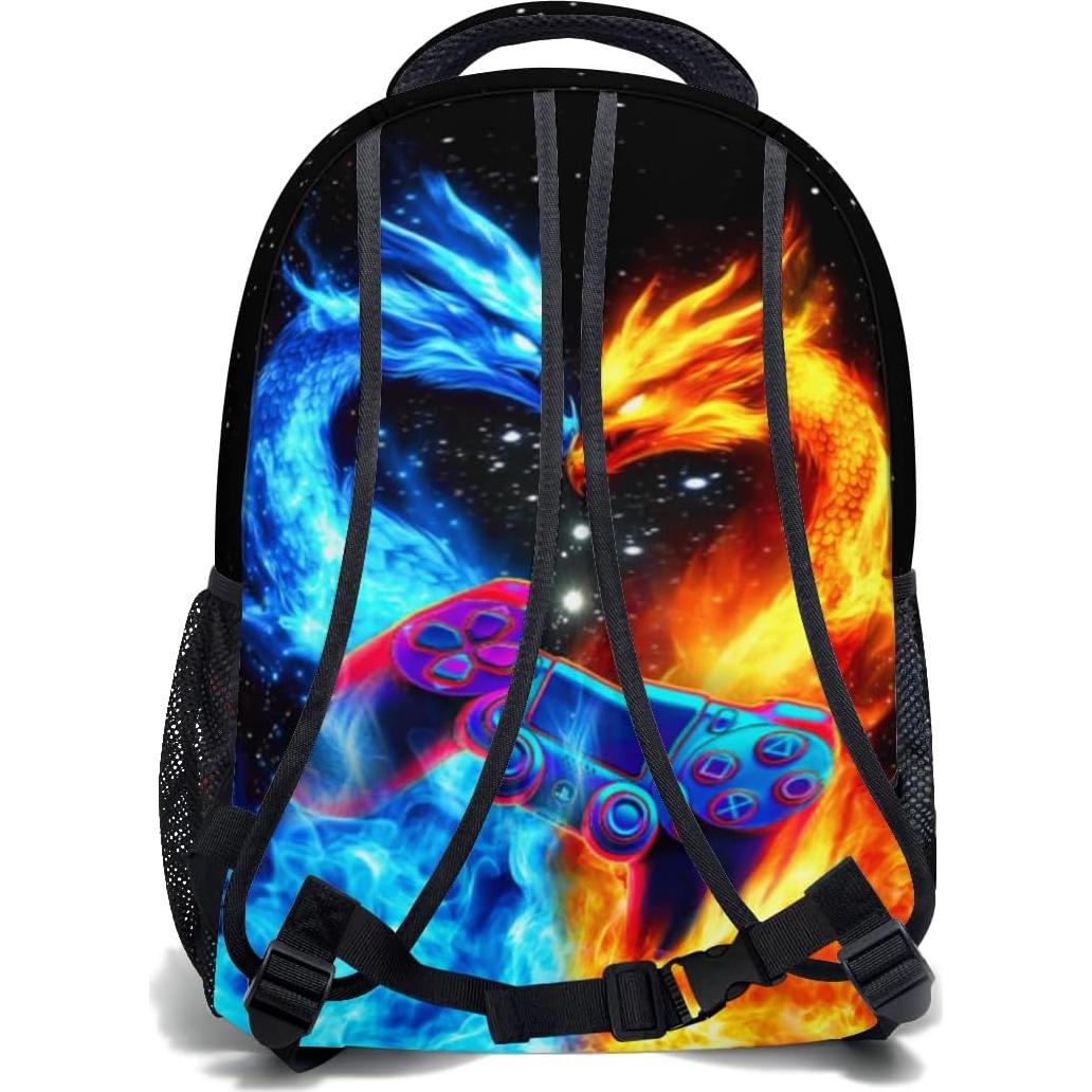 Mochila Escolar Doble Dragón de Hielo y Fuego 44x32x15cm