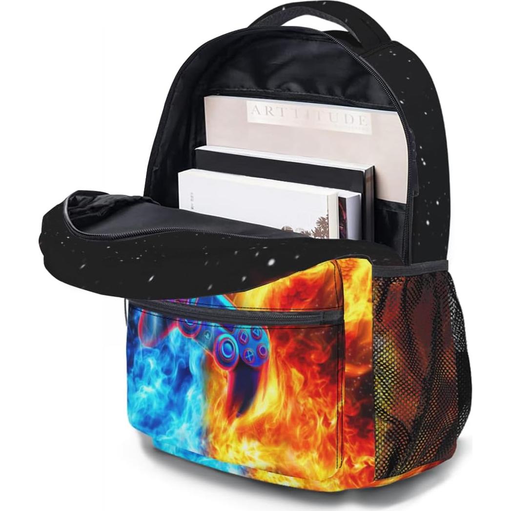 Mochila Escolar Doble Dragón de Hielo y Fuego 44x32x15cm