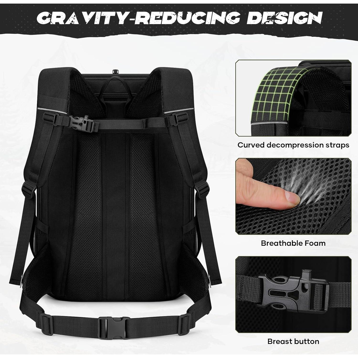 Maelstrom Tactical Backpack for Men, Water Resistant 40L Military Backpack, for Hiking, Camping, Gym with Molle System (Black)