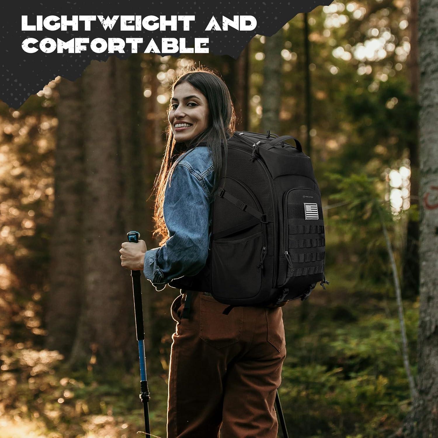 Maelstrom Tactical Backpack for Men, Water Resistant 40L Military Backpack, for Hiking, Camping, Gym with Molle System (Black)