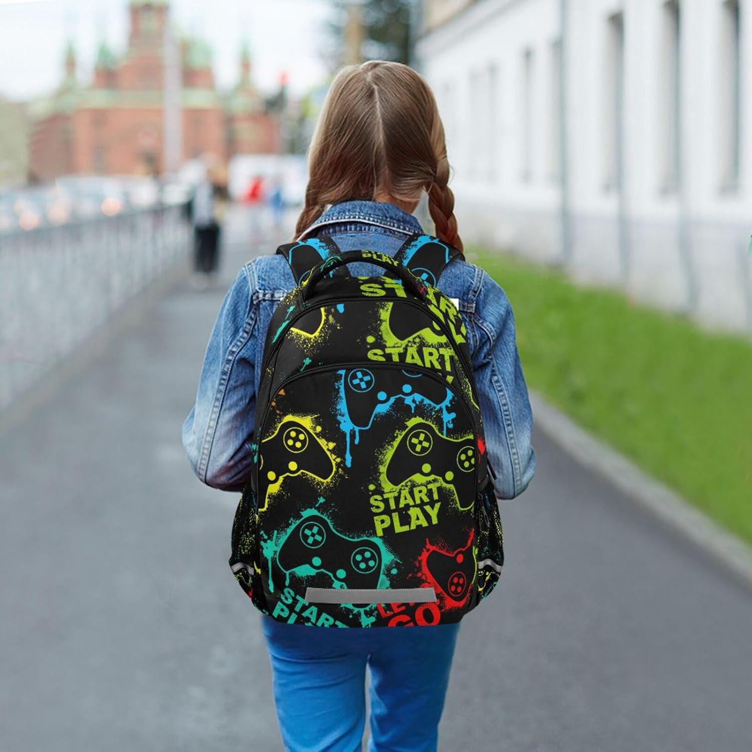 Mochila Escolar ALAZA 17.5L Colorida para Niños con Tiras Reflectantes