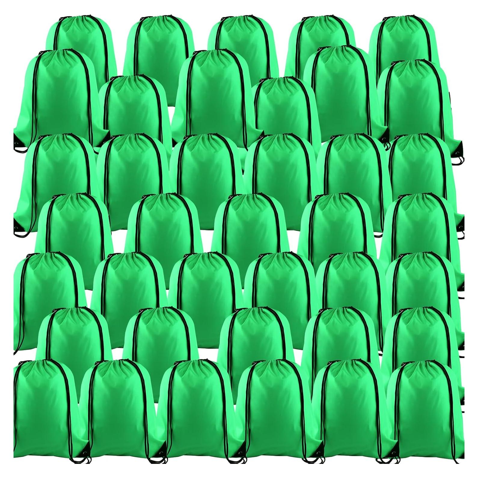 KUUQA 40 Bolsas de Cuerda Verde para Gimnasio y Viajes