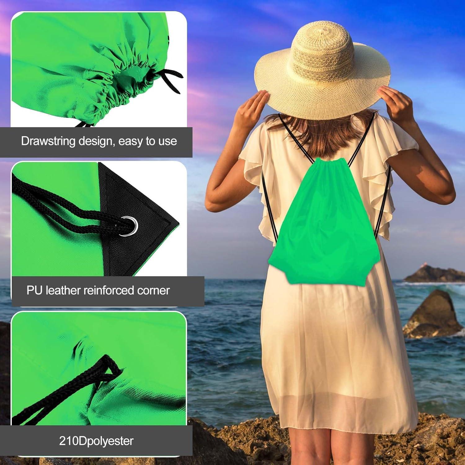 KUUQA 40 Bolsas de Cuerda Verde para Gimnasio y Viajes