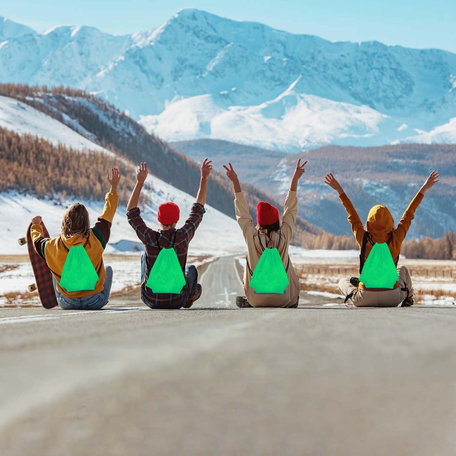 KUUQA 40 Bolsas de Cuerda Verde para Gimnasio y Viajes