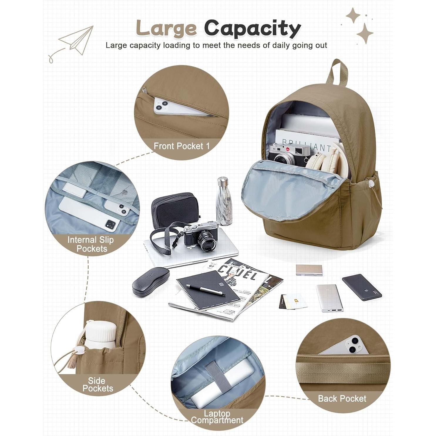 Mochila Escolar BJLFS Marrón Impermeable 42x33x12 cm 24L