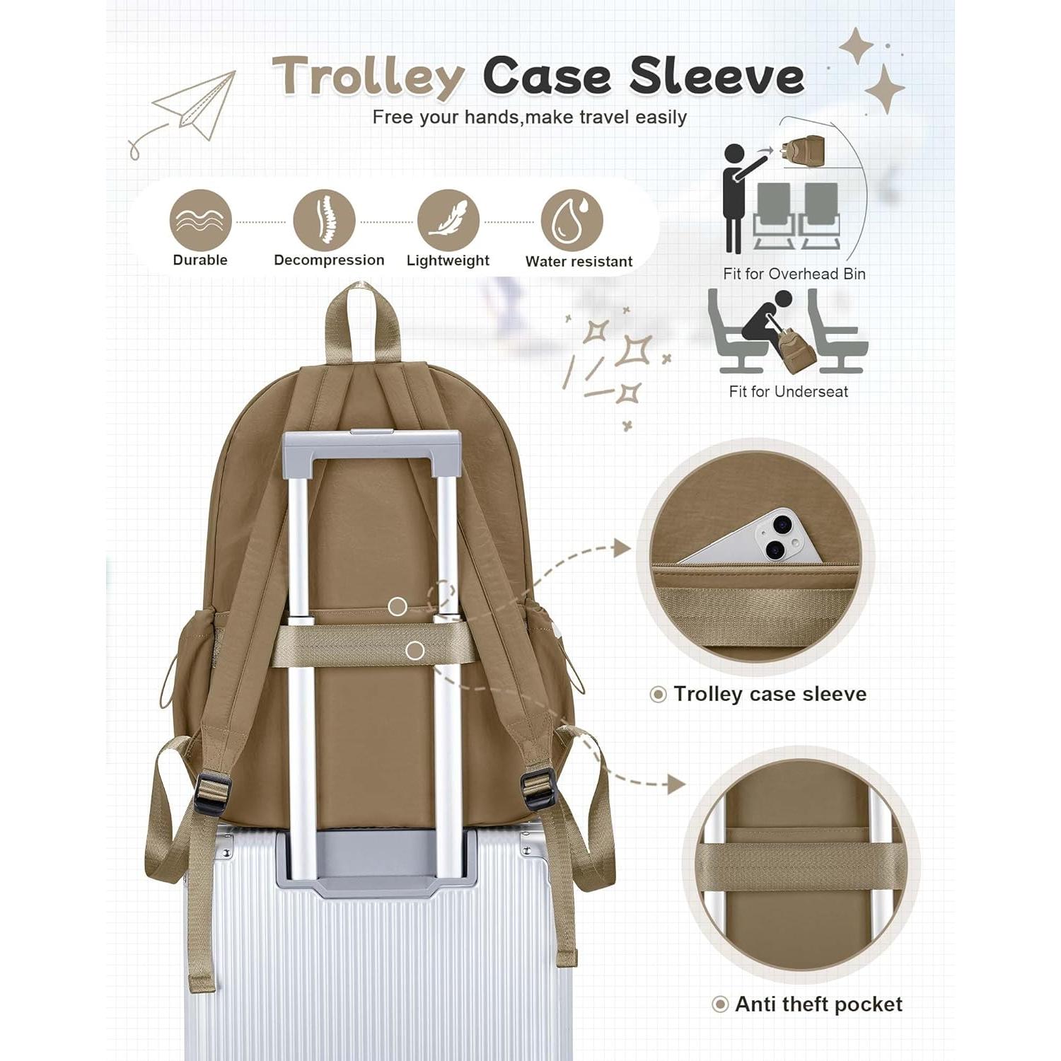 Mochila Escolar BJLFS Marrón Impermeable 42x33x12 cm 24L