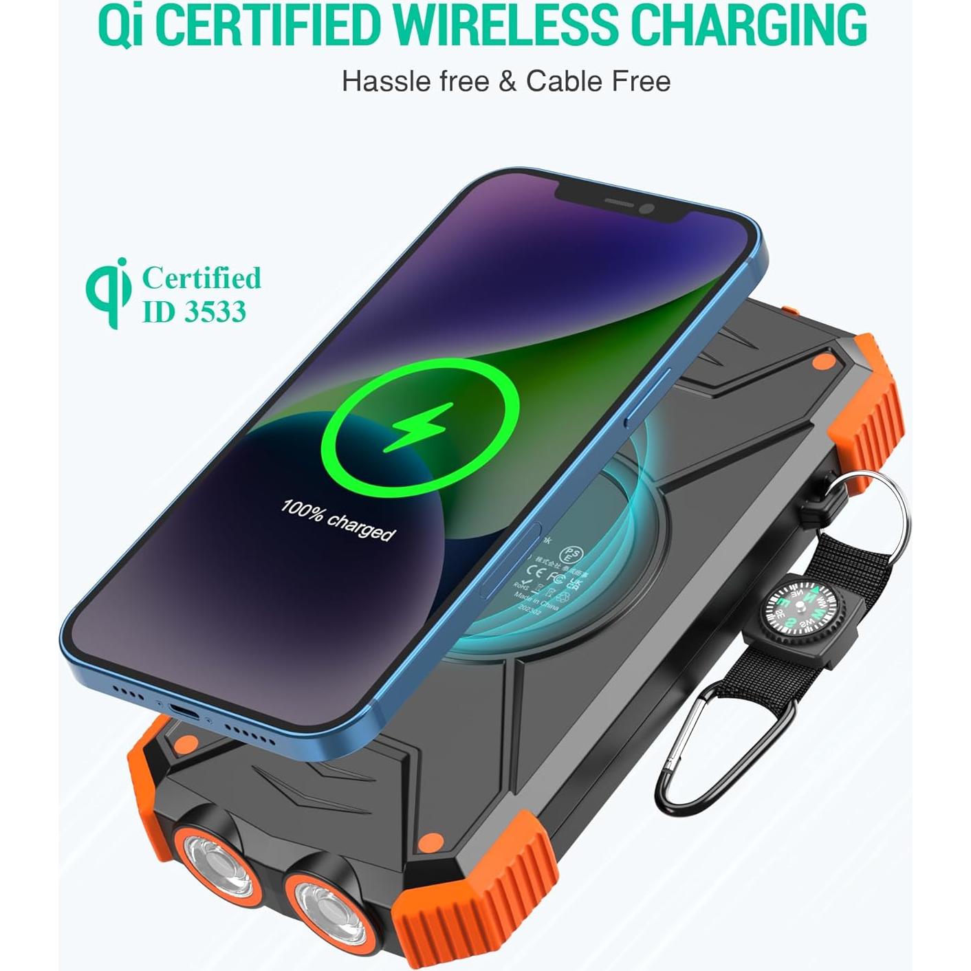 Cargador Solar Power Bank 10,000mAh BLAVOR Inalámbrico 20W