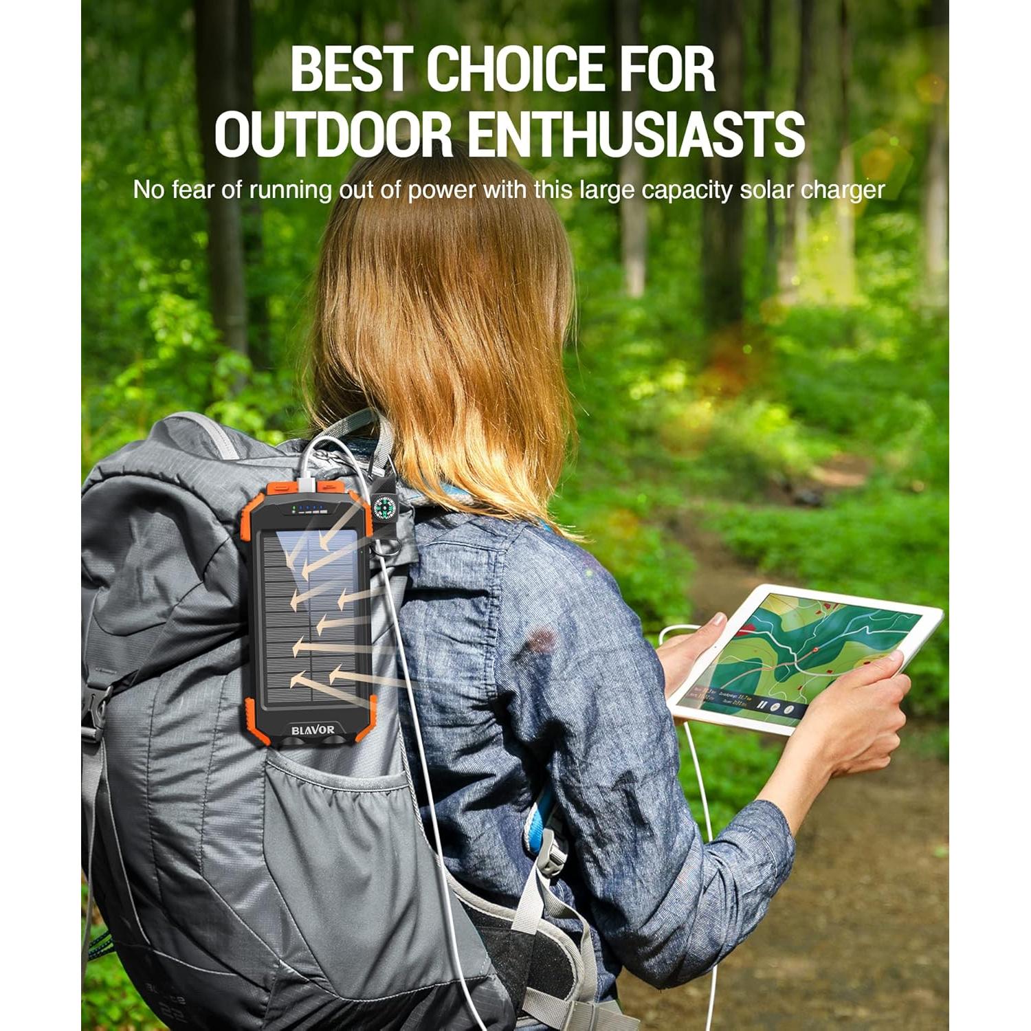 Cargador Solar Power Bank 10,000mAh BLAVOR Inalámbrico 20W