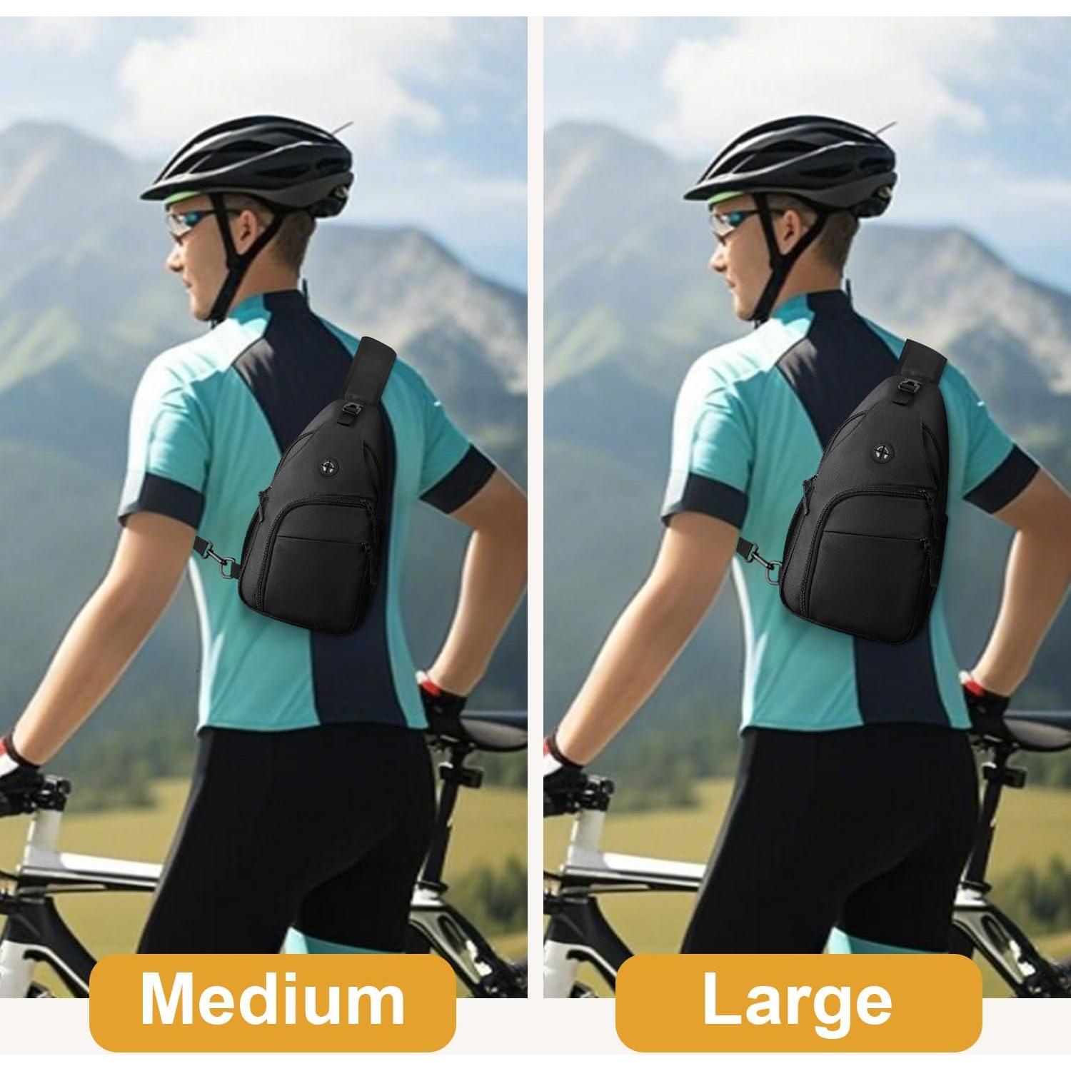 Mochila Bandolera Impermeable Pritent Mediana Negra 6L