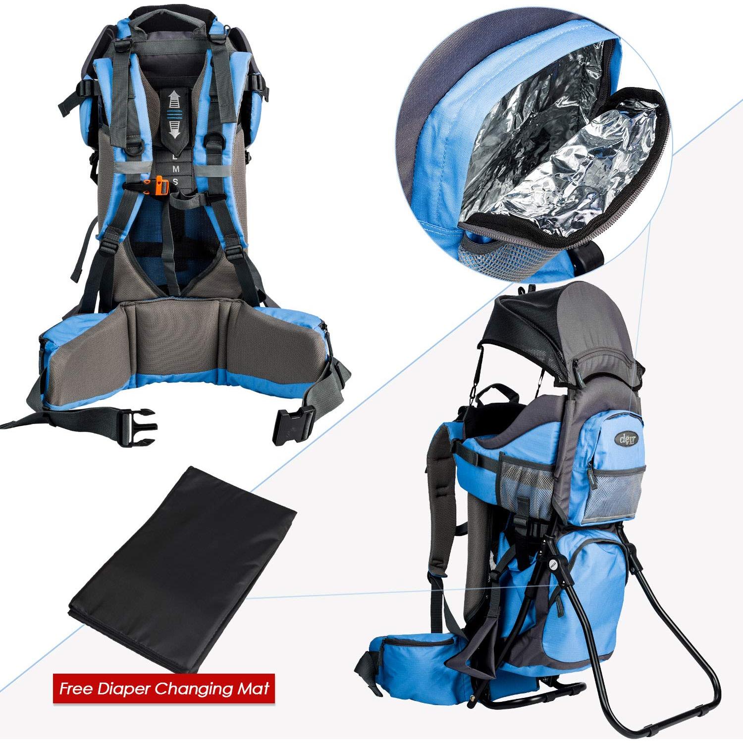 Mochila Portabebés ClevrPlus Canyonero Azul para Senderismo