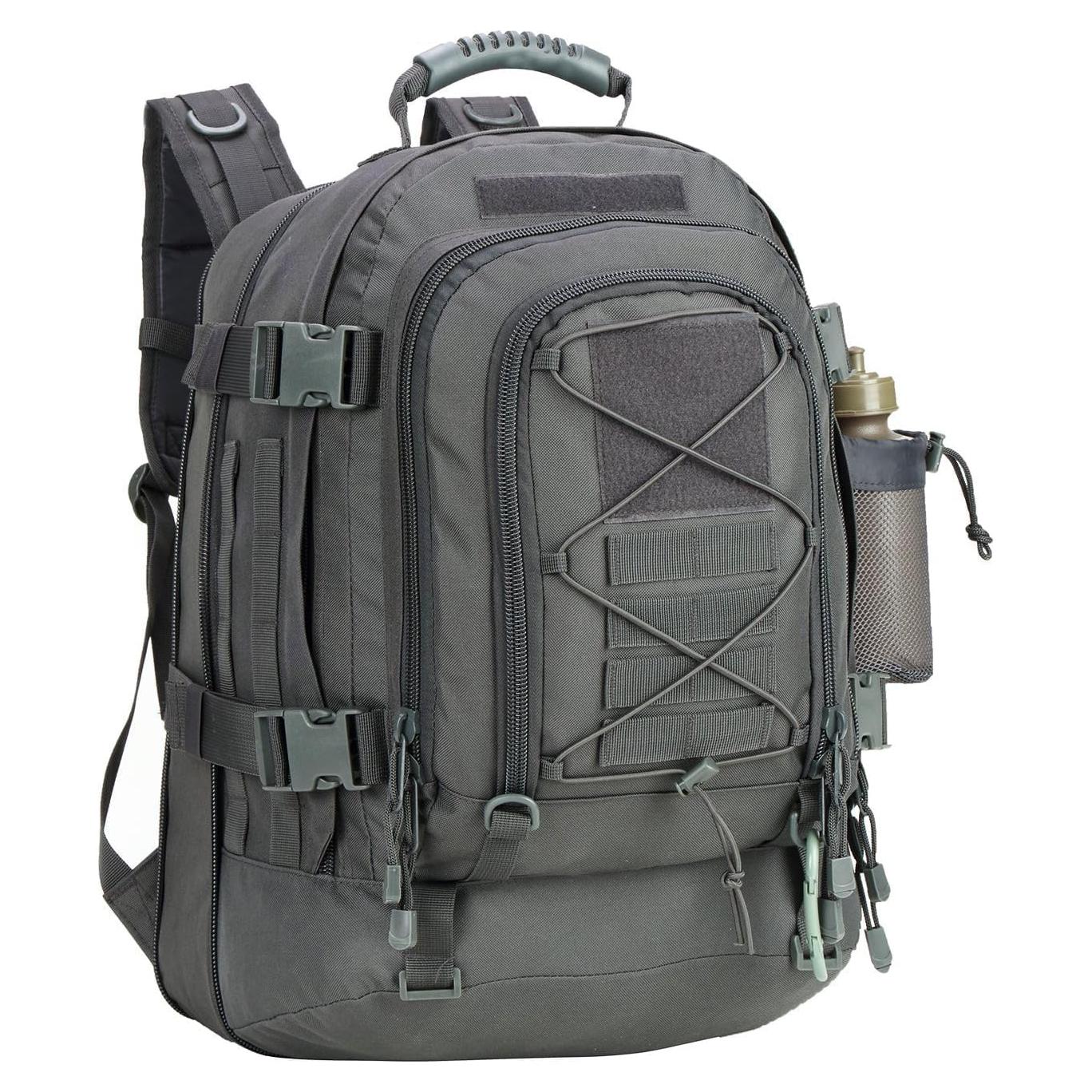 Mochila táctica expandible 39-64L Molle gris para senderismo