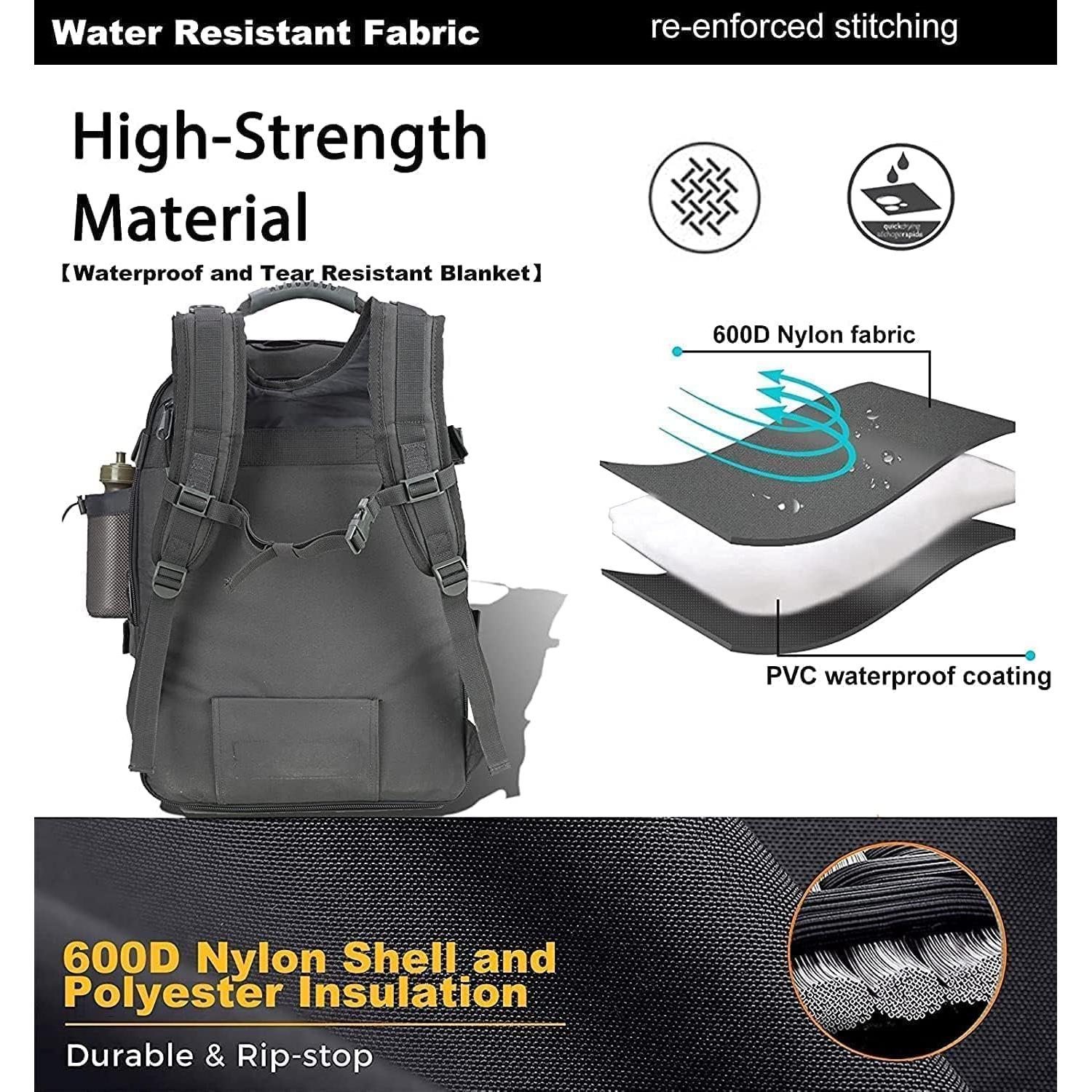 Mochila táctica expandible 39-64L Molle gris para senderismo