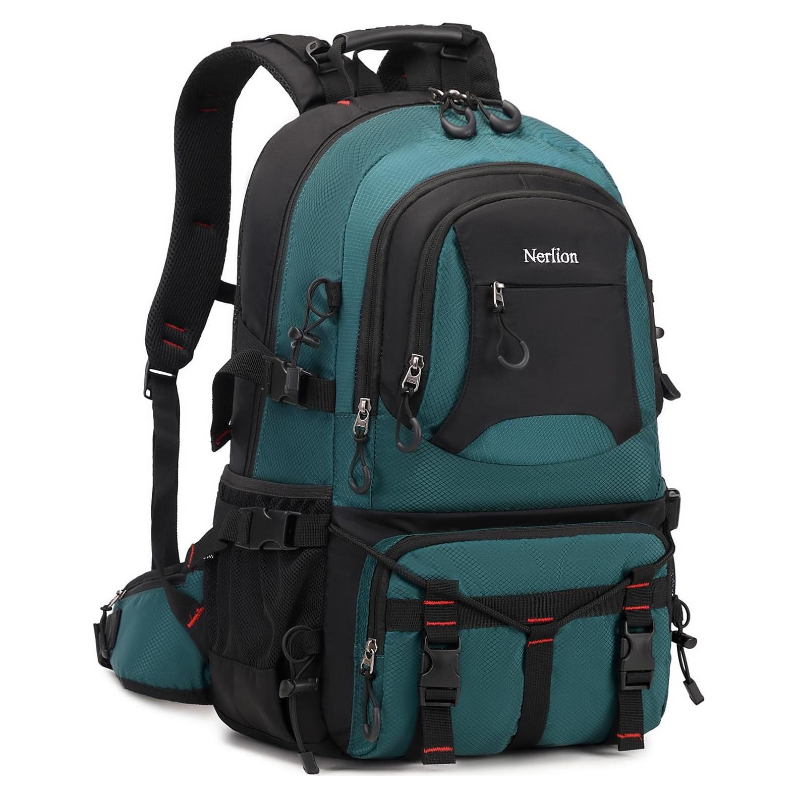 Mochila de Senderismo Nerlion 40L Impermeable Unisex Verde