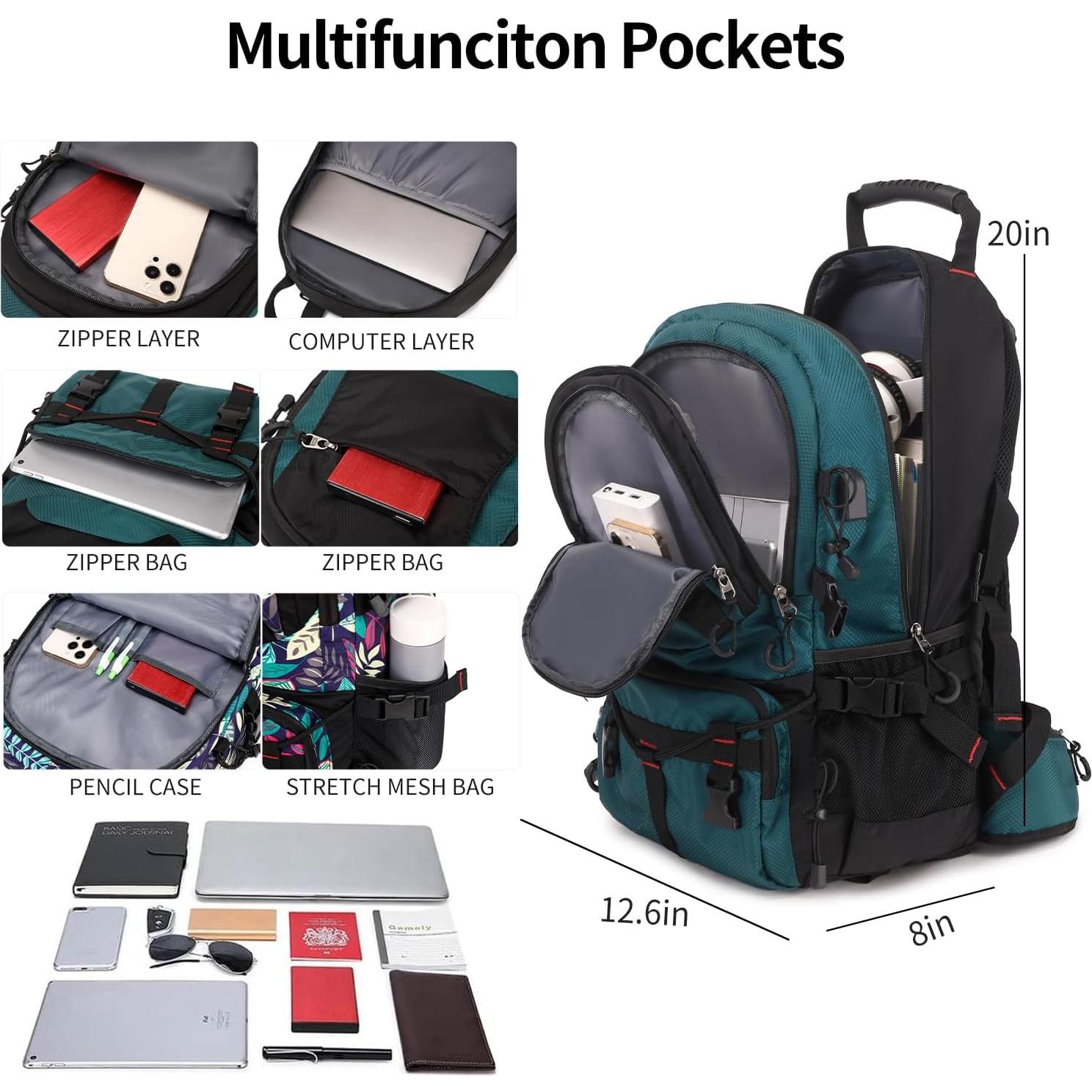 Mochila de Senderismo Nerlion 40L Impermeable Unisex Verde