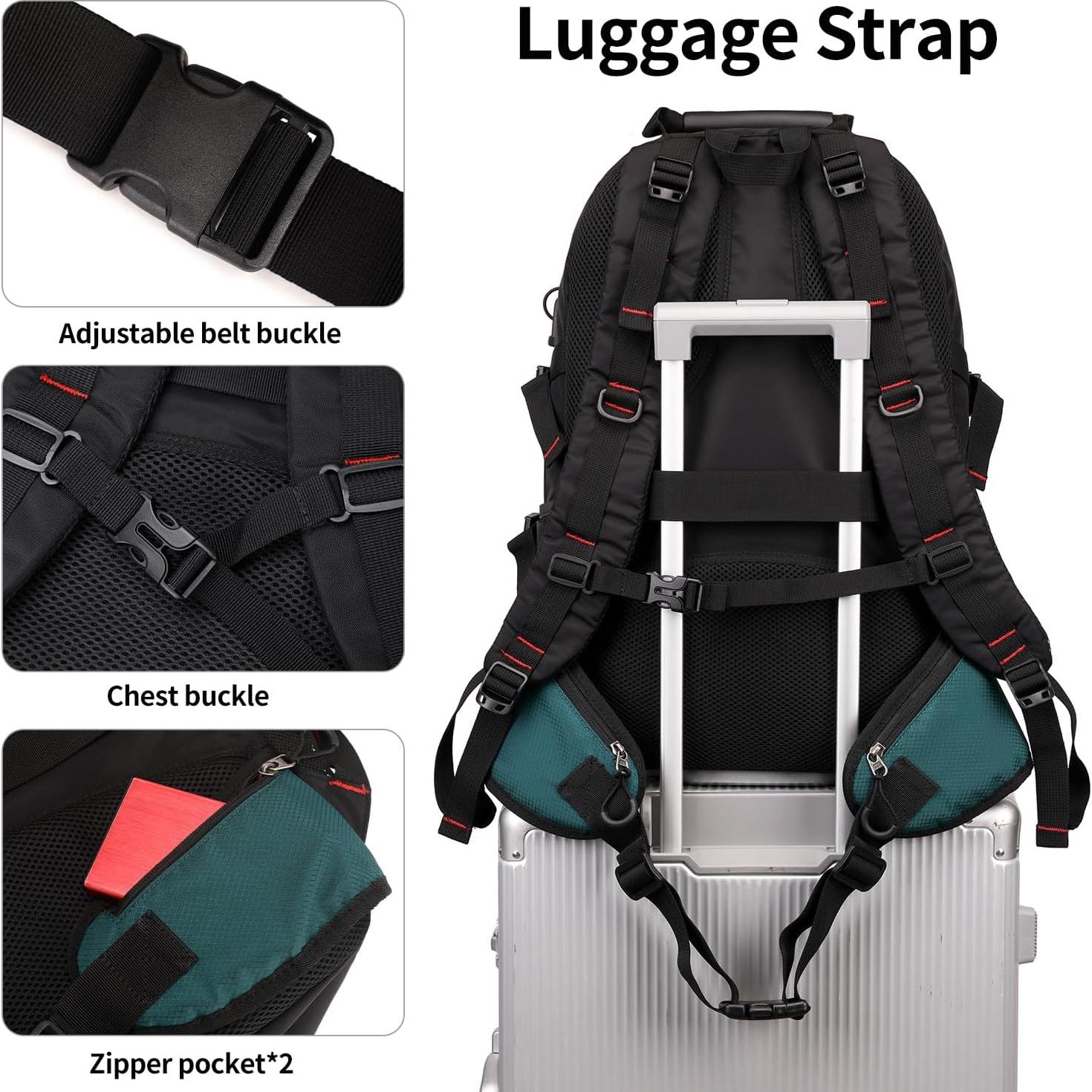 Mochila de Senderismo Nerlion 40L Impermeable Unisex Verde