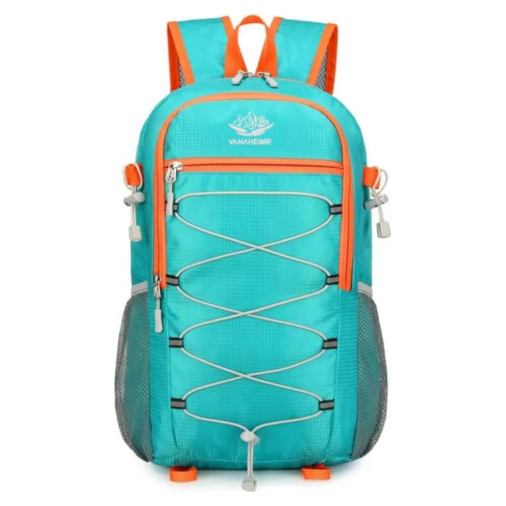 Mochila Plegable Ligera 30L para Senderismo Camping Azul Lago