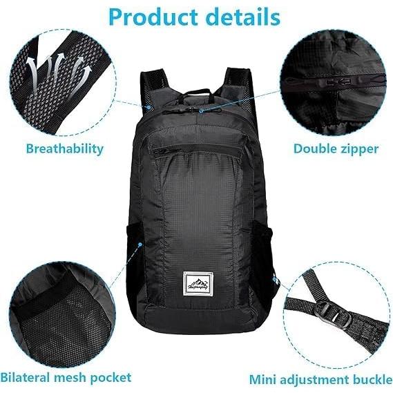 Mochila Plegable 20L Ultra Ligera Impermeable para Senderismo